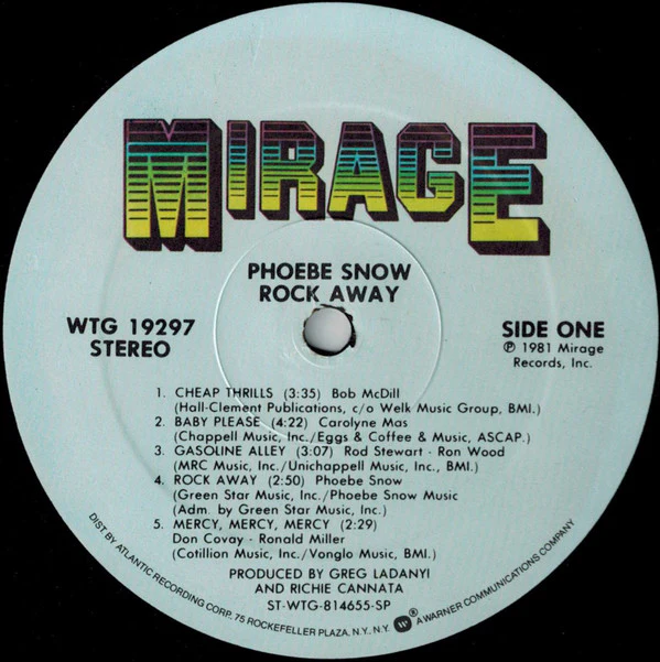 Phoebe Snow - Rock Away (LP, Album, SP ) (Very Good Plus (VG+)) - Image 2