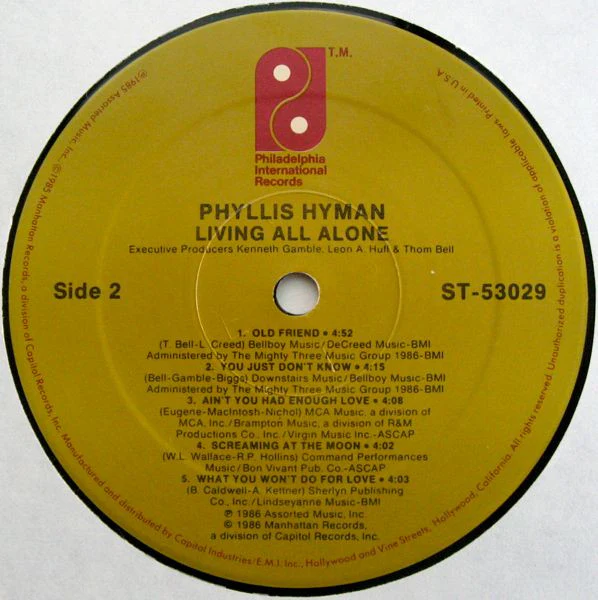 Phyllis Hyman - Living All Alone (LP, Album) (Very Good Plus (VG+)) - Image 4