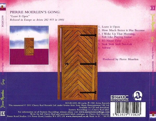 Pierre Moerlen's Gong - Leave It Open (CD, Album, RE, RM) (Near Mint (NM or M-)) - Image 2