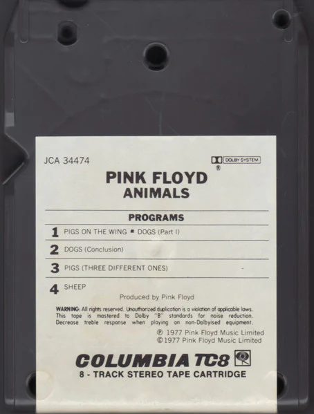 Pink Floyd - Animals (8-Trk, Album, Dol) (Very Good Plus (VG+)) - Image 2
