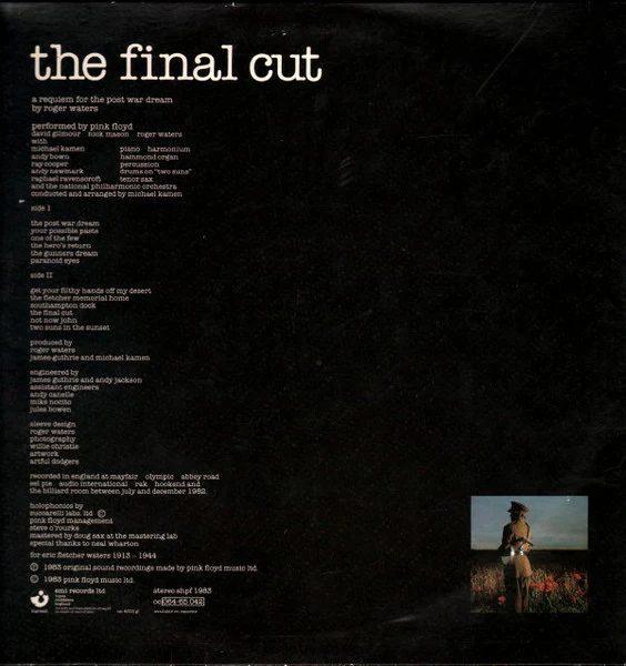 Pink Floyd - The Final Cut (LP, Album, Gat) (Near Mint (NM or M-)) - Image 5