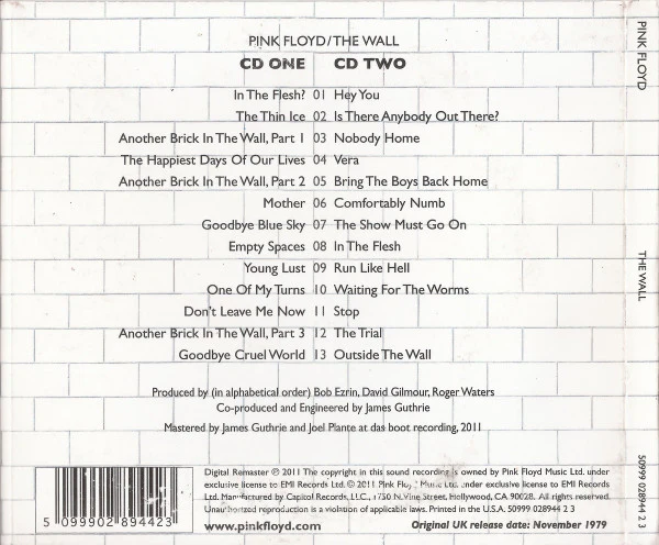 Pink Floyd - The Wall (2xCD, Album, RE, RM, Tri) (Very Good Plus (VG+)) - Image 3