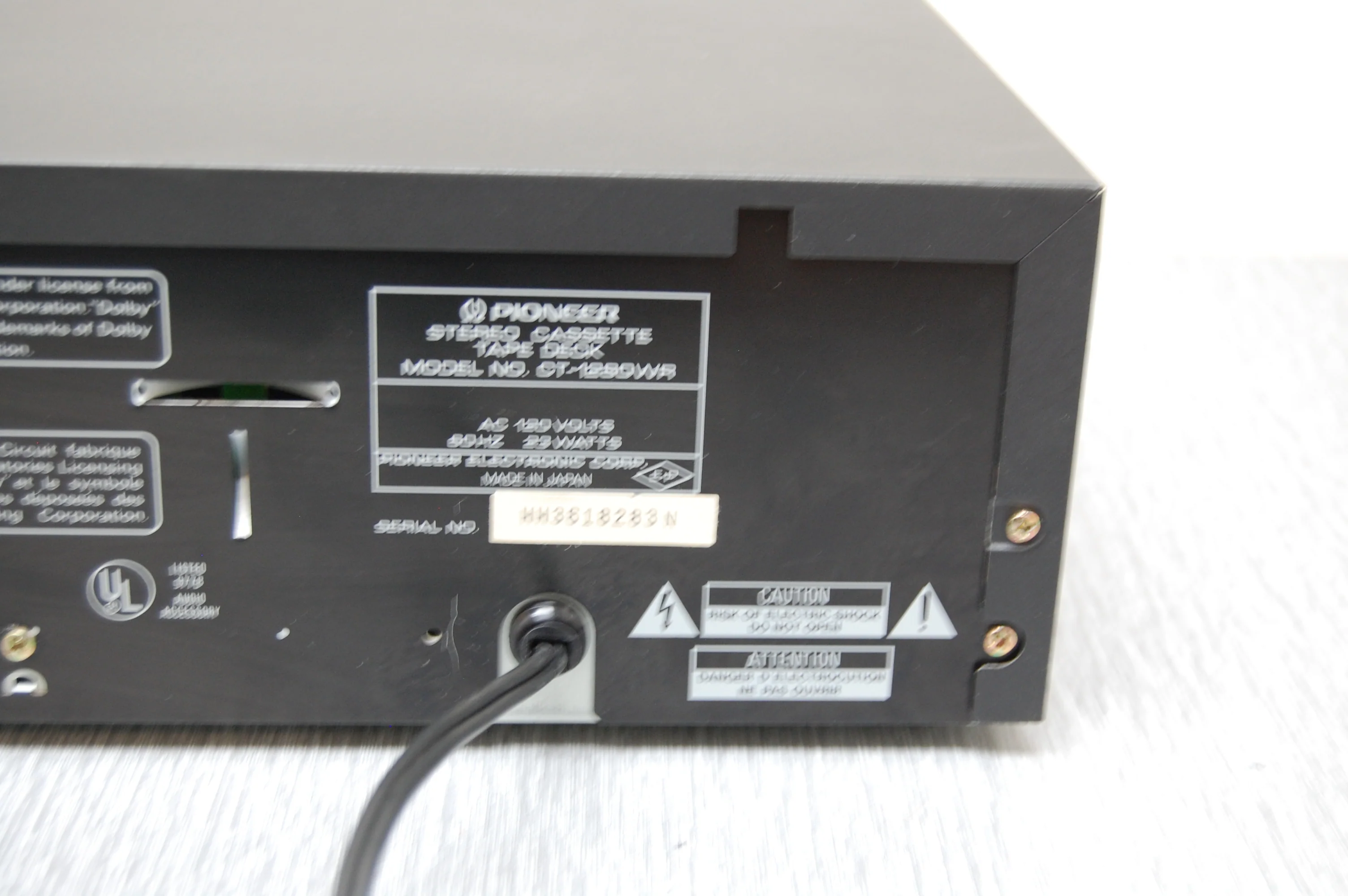 Pioneer CT-1280WR Double Cassette Deck * Manual - Image 12