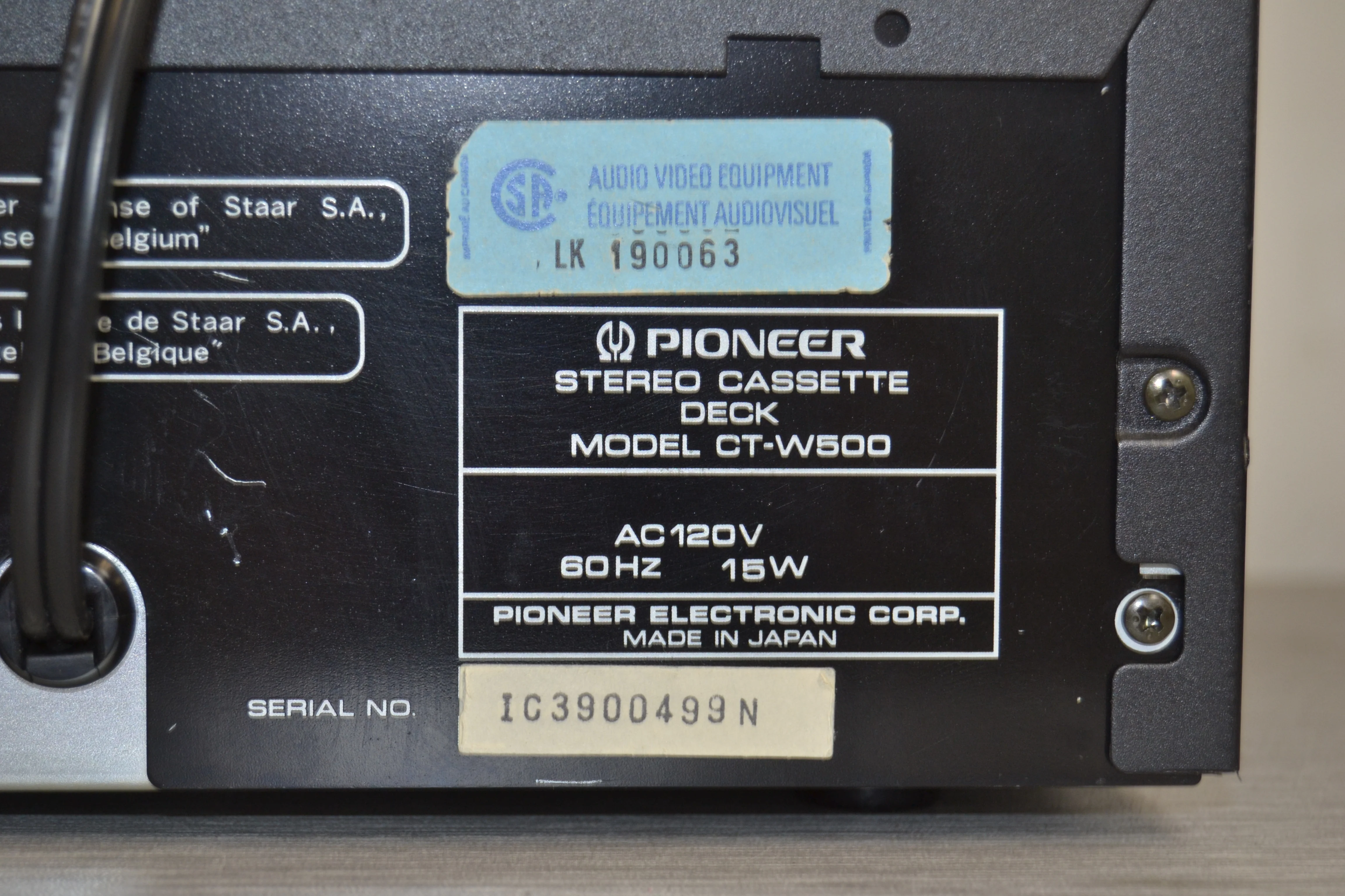 Pioneer CT-W500 Double Cassette Deck - Image 12