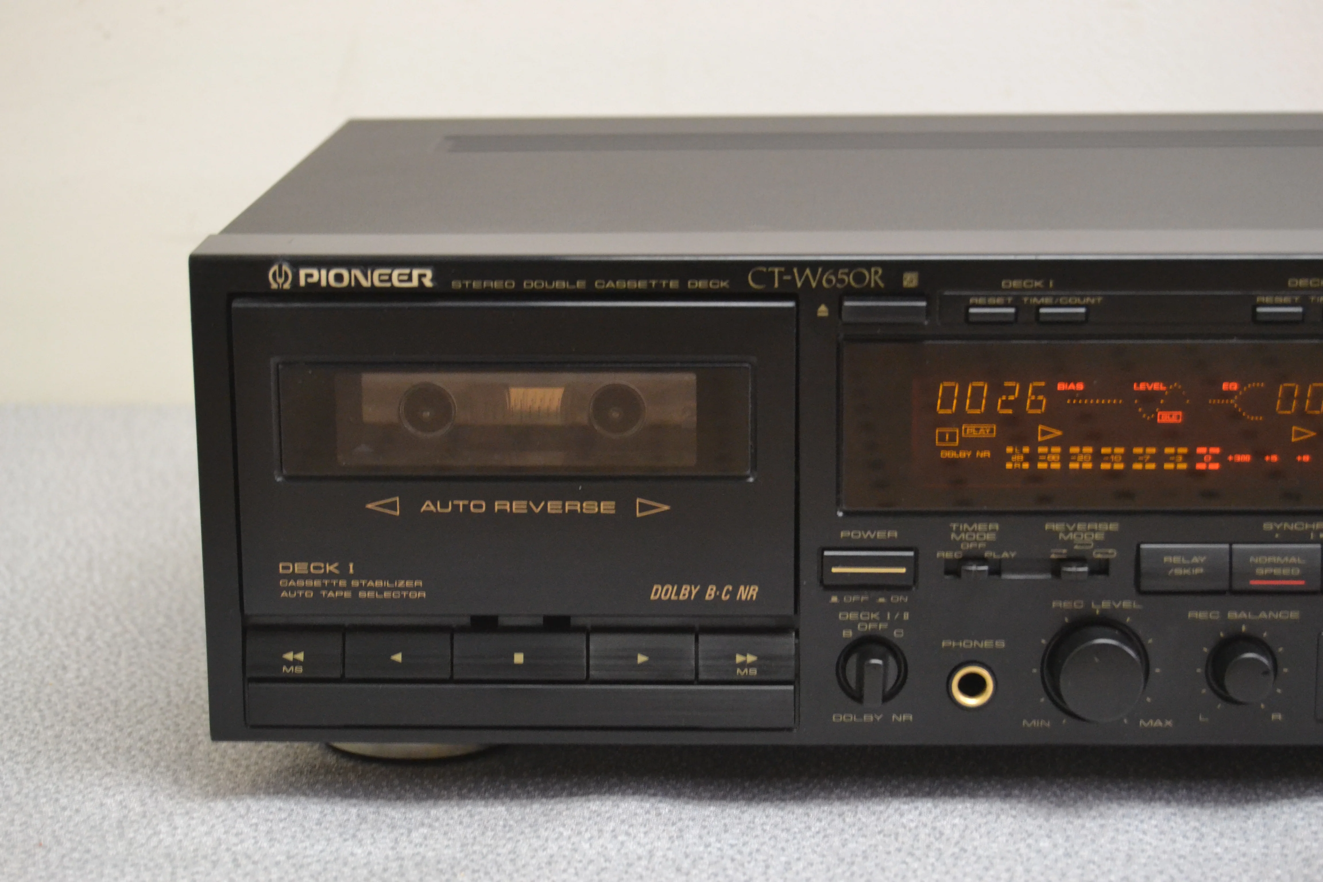 Pioneer CT-W650R Double Cassette Deck (1990-91) * Fully Serviced * New Belts - Image 2