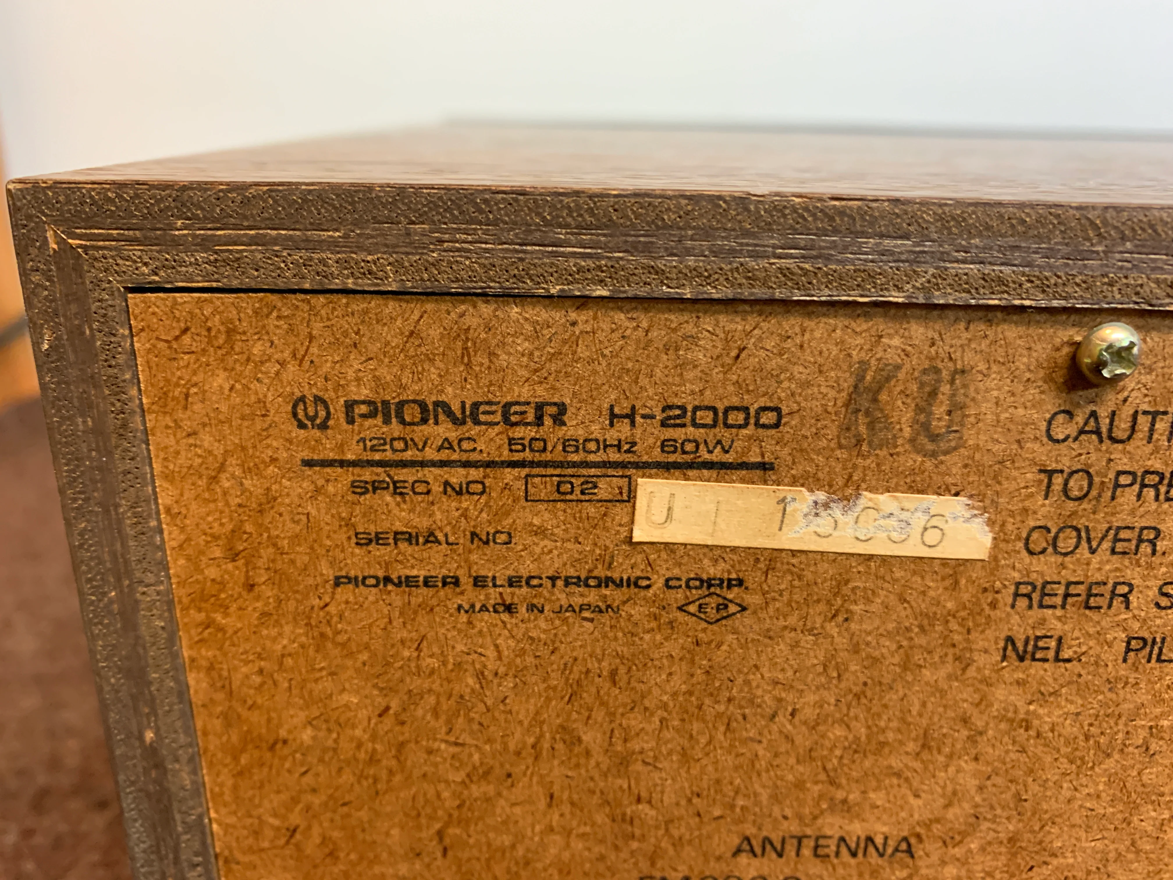 Pioneer H-2000 Stereo Receiver with 8 Track Player - Image 8