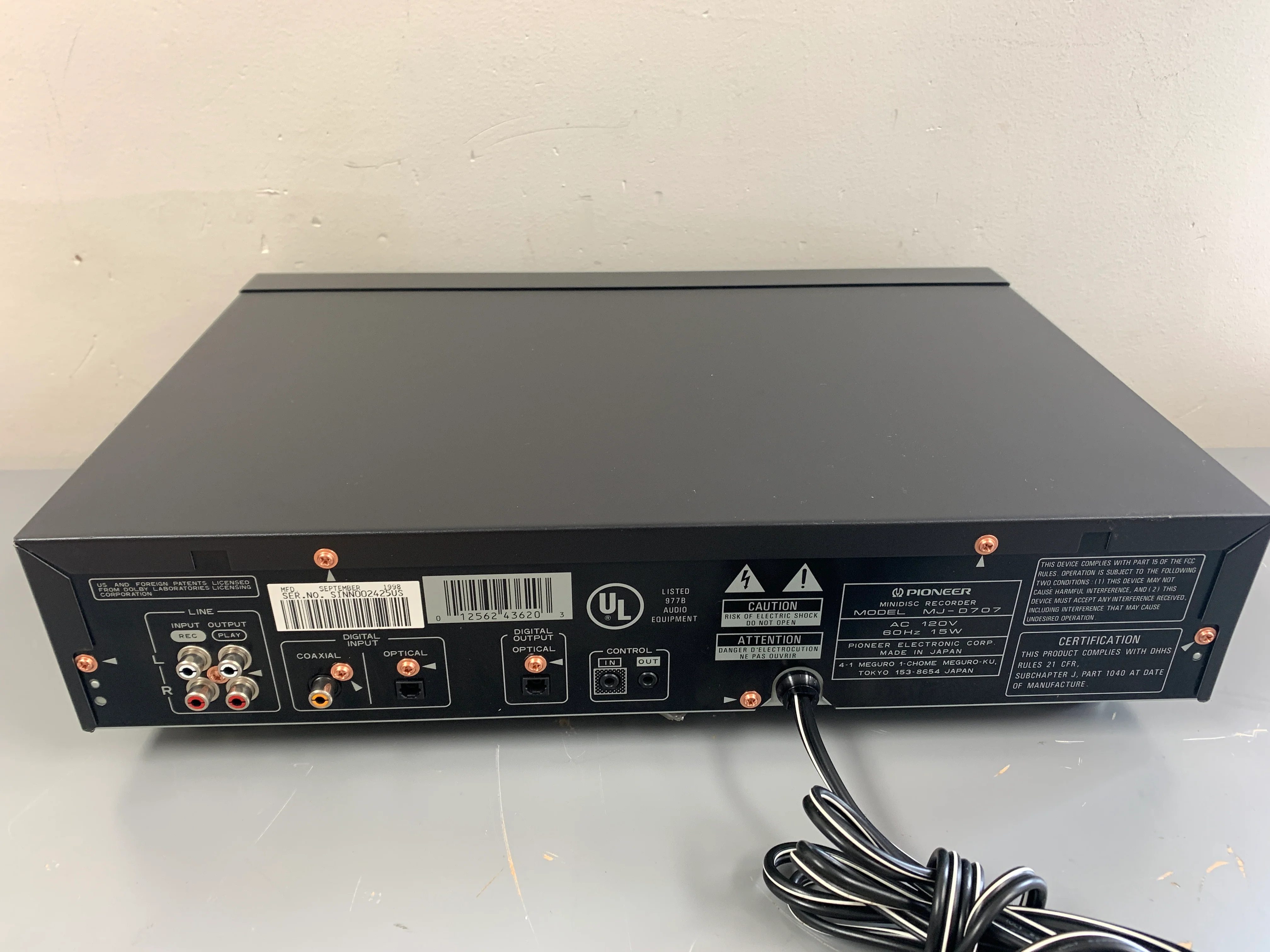 Pioneer MJ-D707 Single Minidisc Player * Remote * Manual - Image 13
