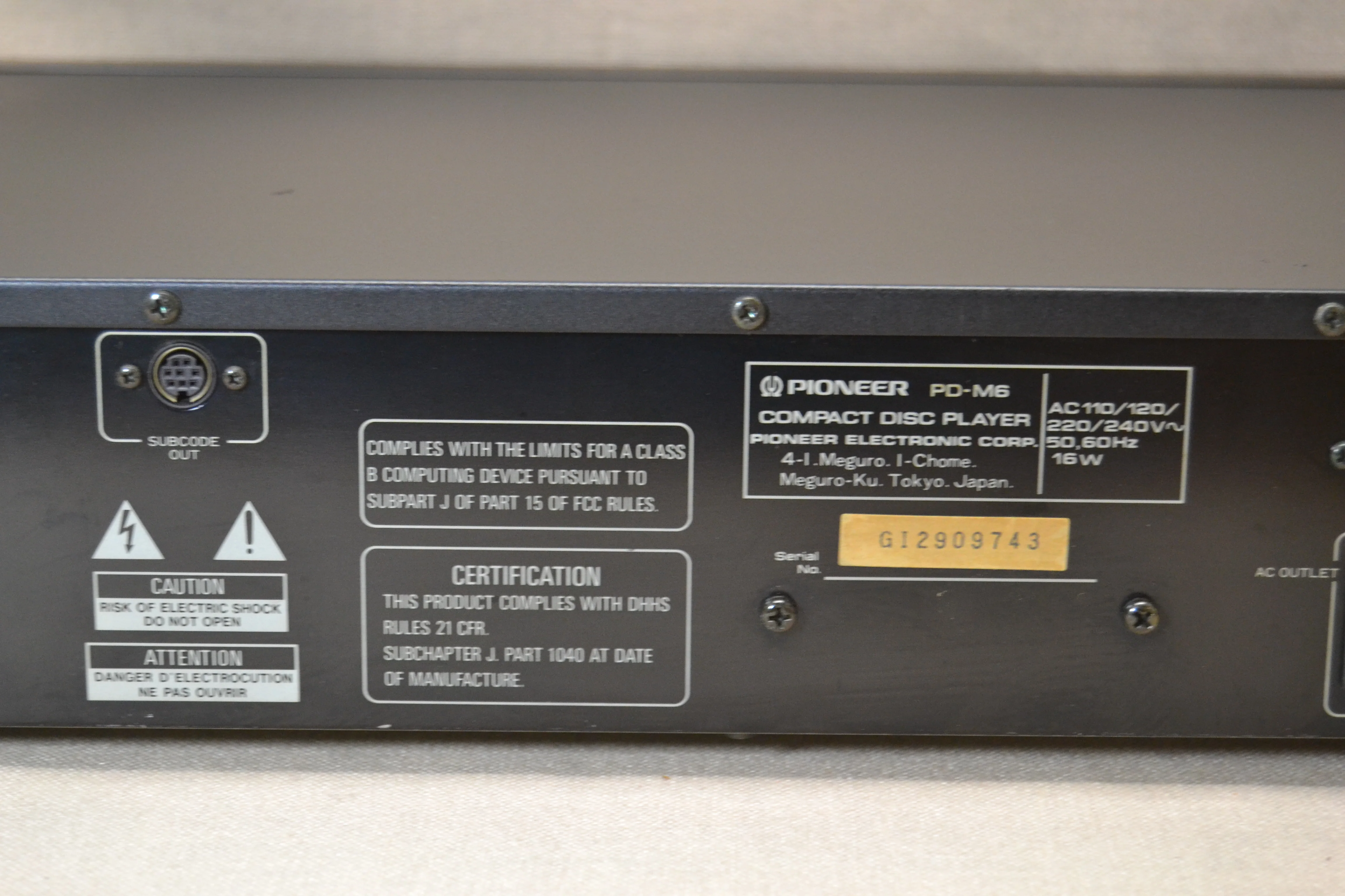 Pioneer PD-M6 CD Changer 6 Disc Cartridge * Remote * Wood Panels - Image 10