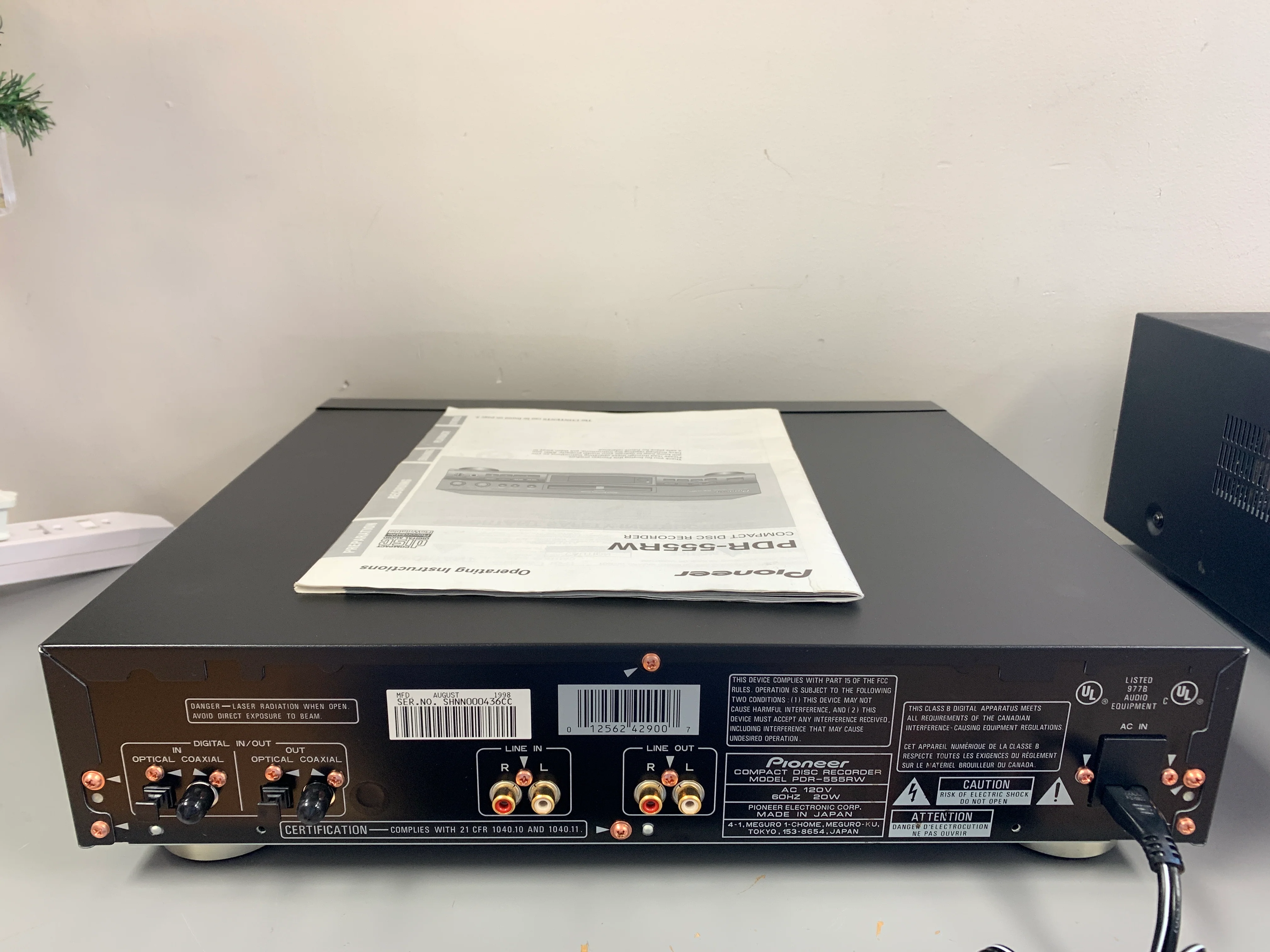 Pioneer PDR-555RW Single CD Player / Recorder * Manual - Image 8