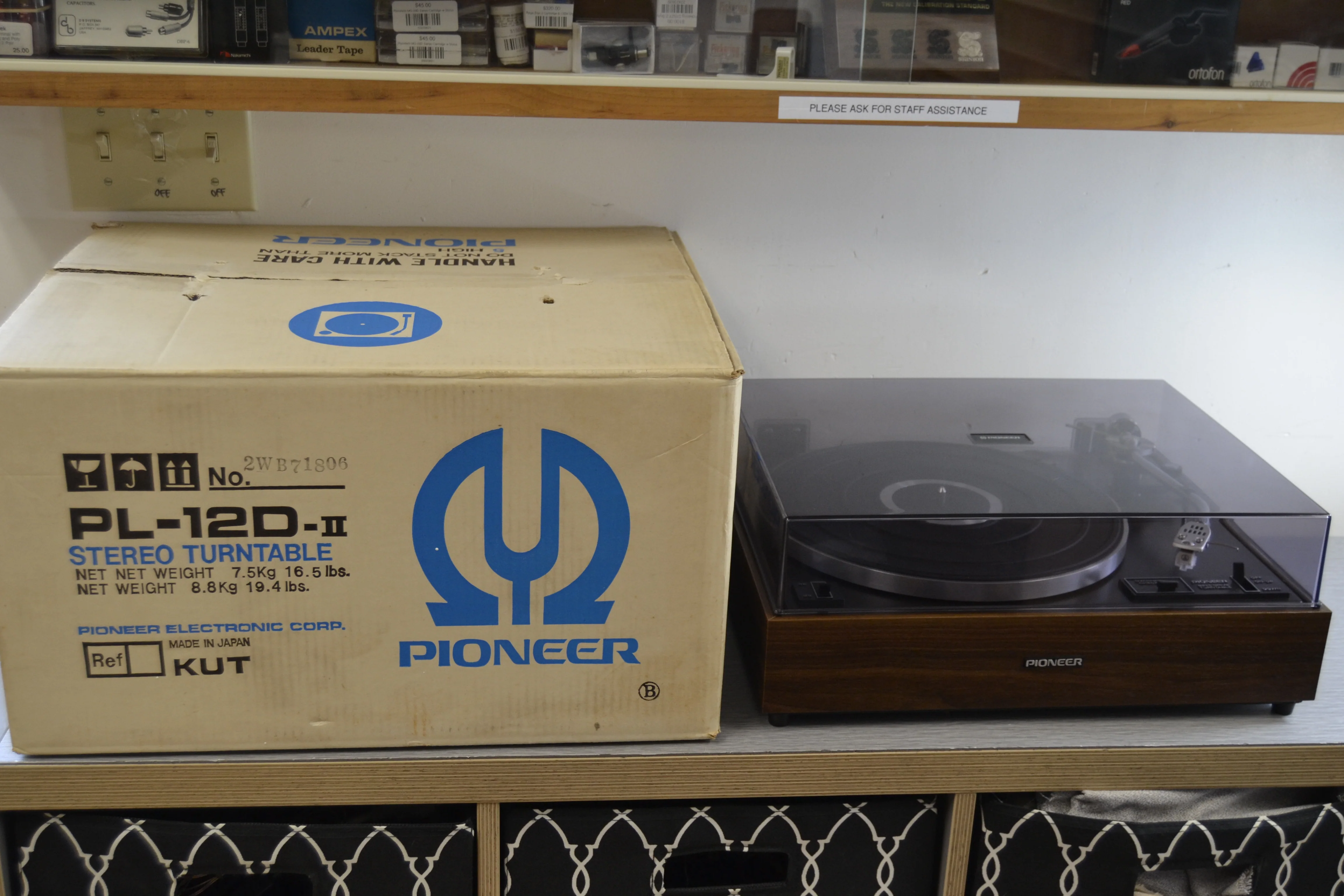 Pioneer PL-12D II Turntable * Box * New Audio Technica AT3600 Cartridge