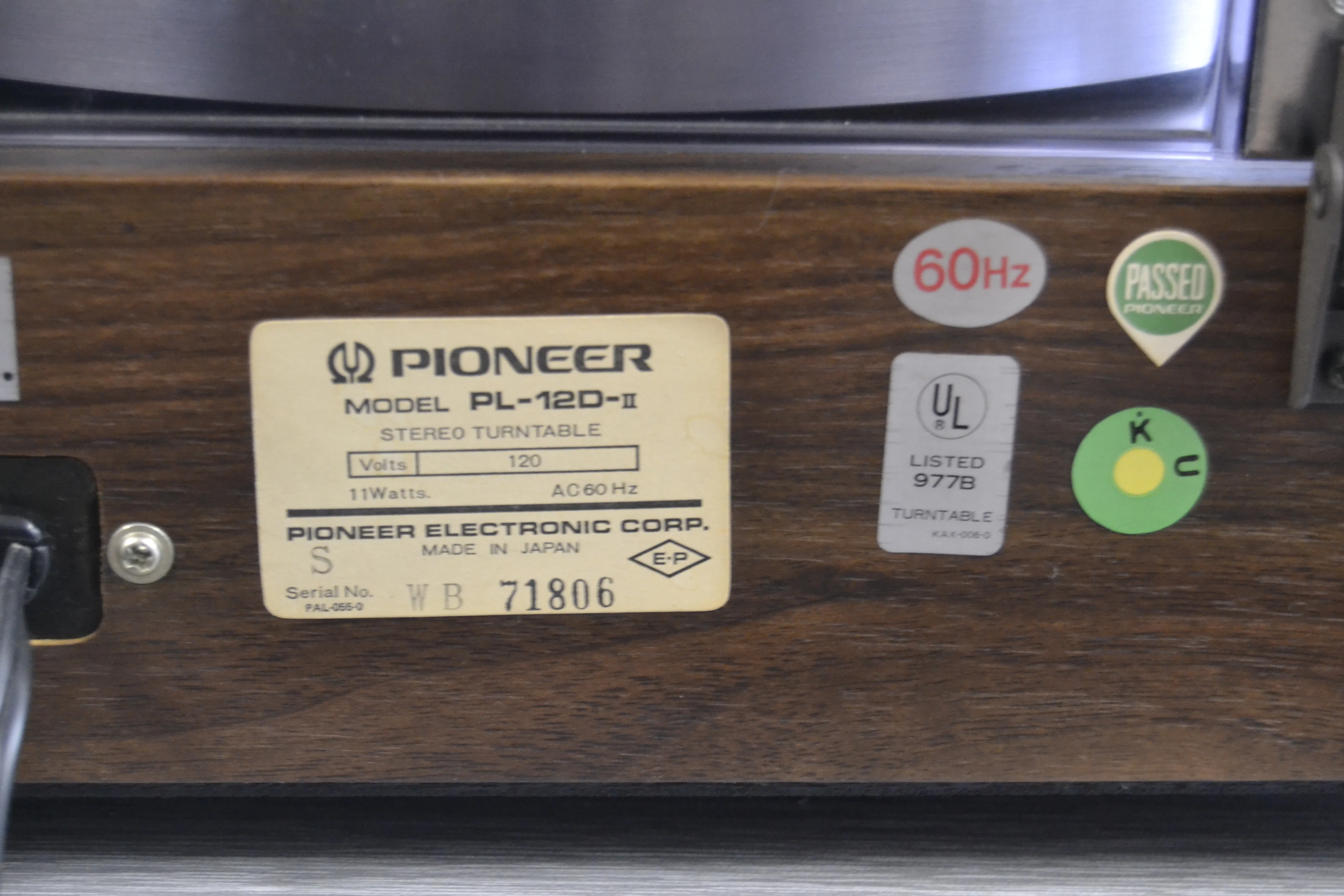 Pioneer PL-12D II Turntable * Box * New Audio Technica AT3600 Cartridge - Image 13