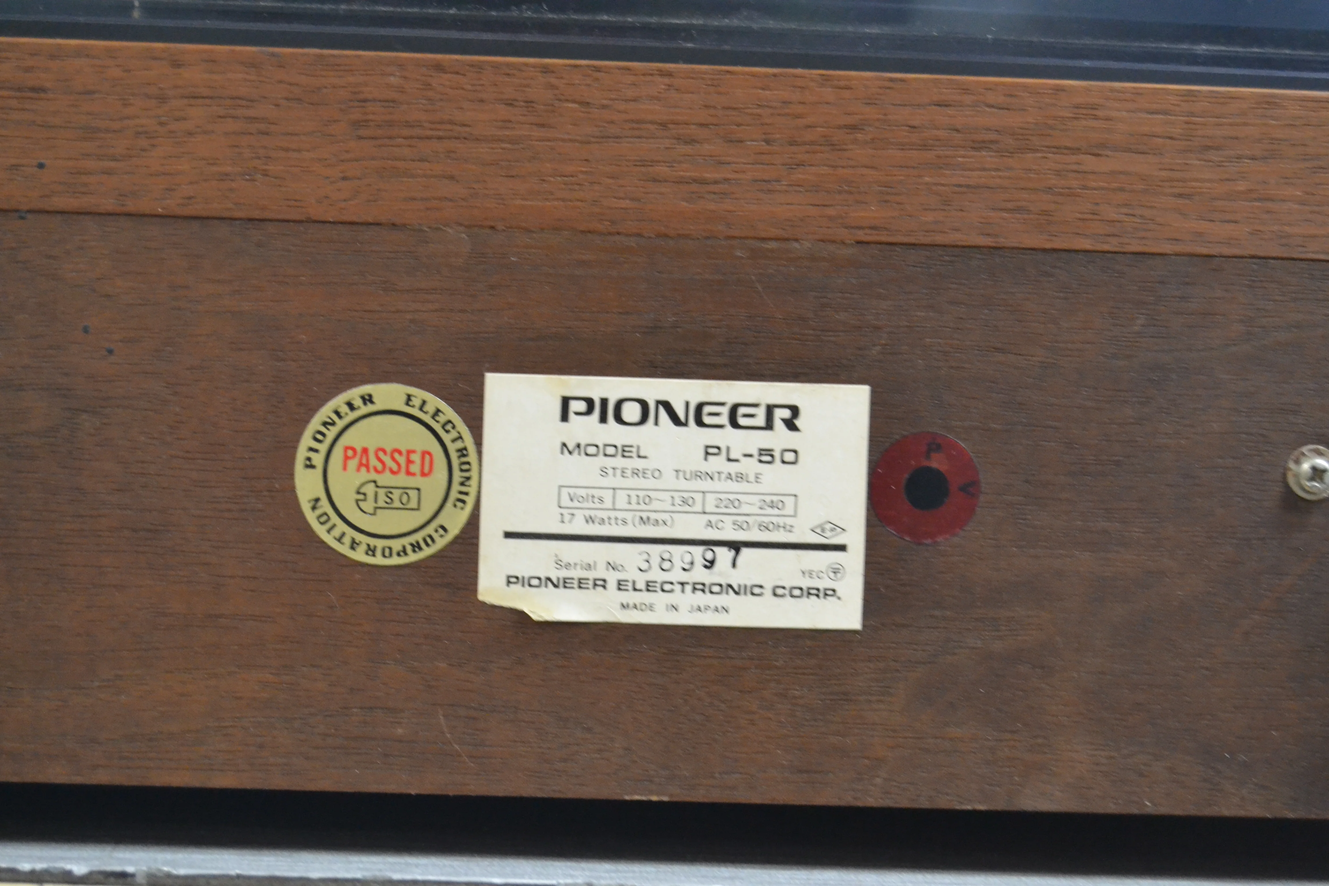 Pioneer PL-50 Belt Drive Turntable - Image 12