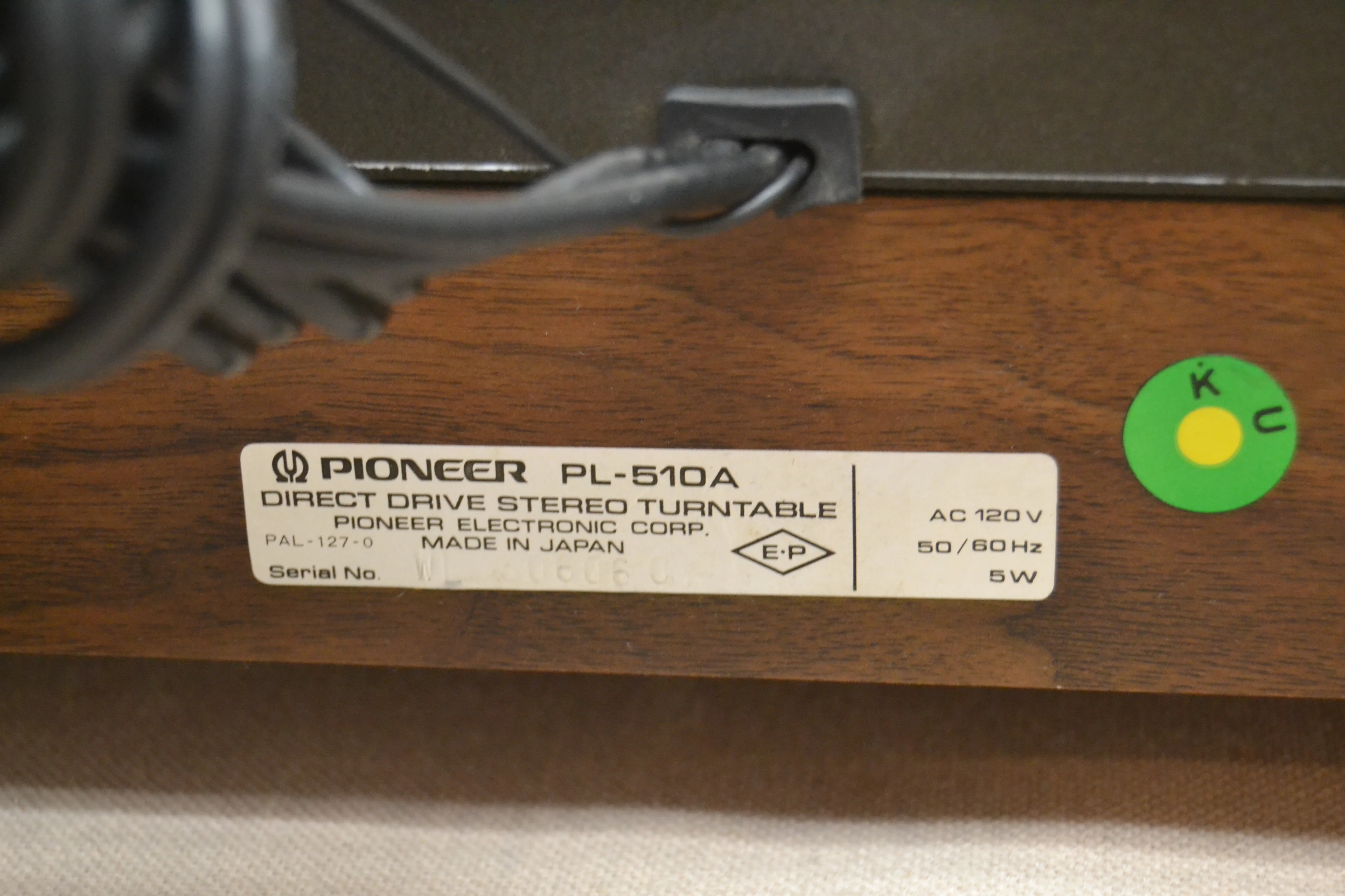 Pioneer PL-510A 2-Speed Direct-Drive Turntable (1976-1978) - NEW Audio Technica AT3600 Cartridge - Image 12