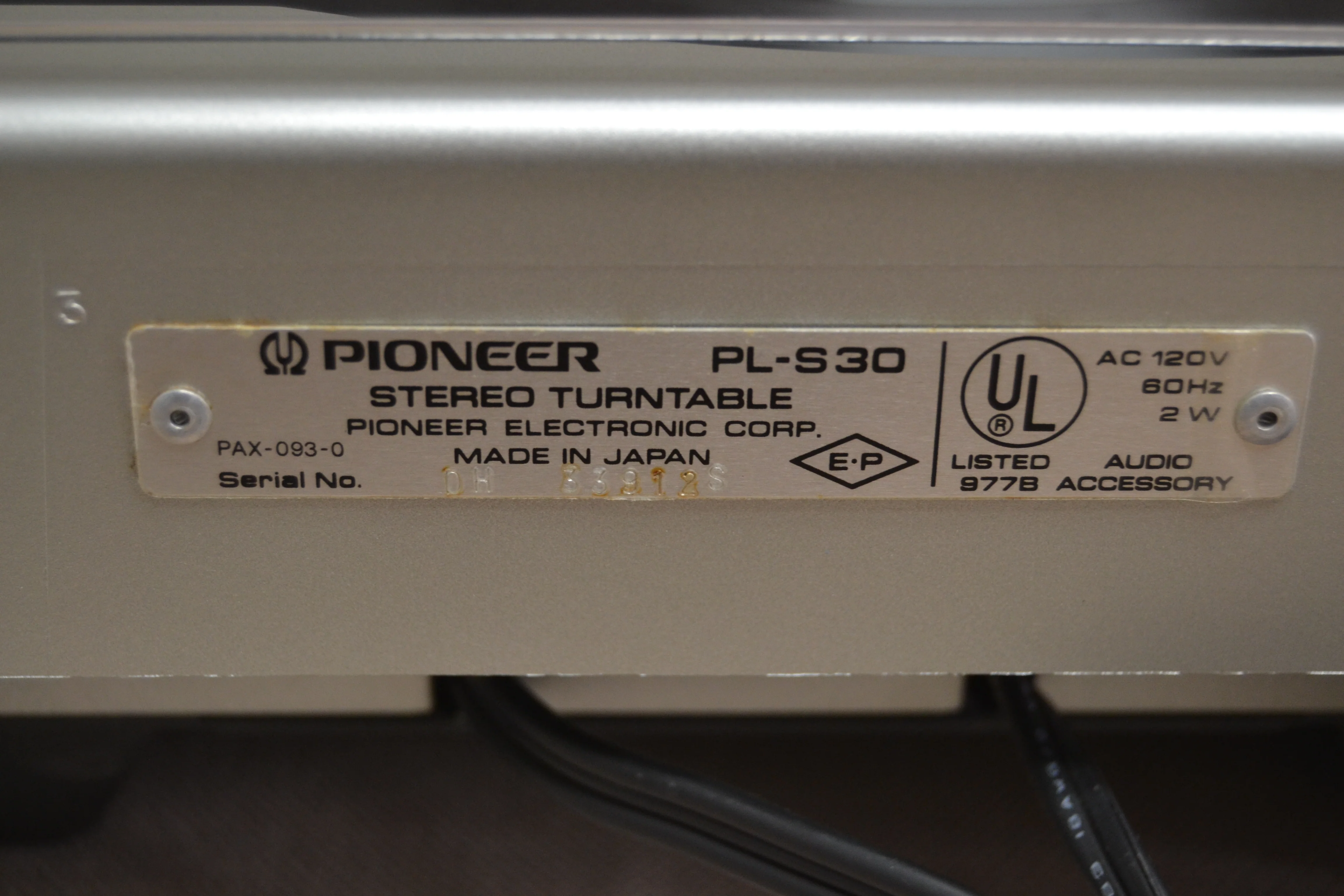 Pioneer PL-S30 Belt Drive Turntable - Image 9