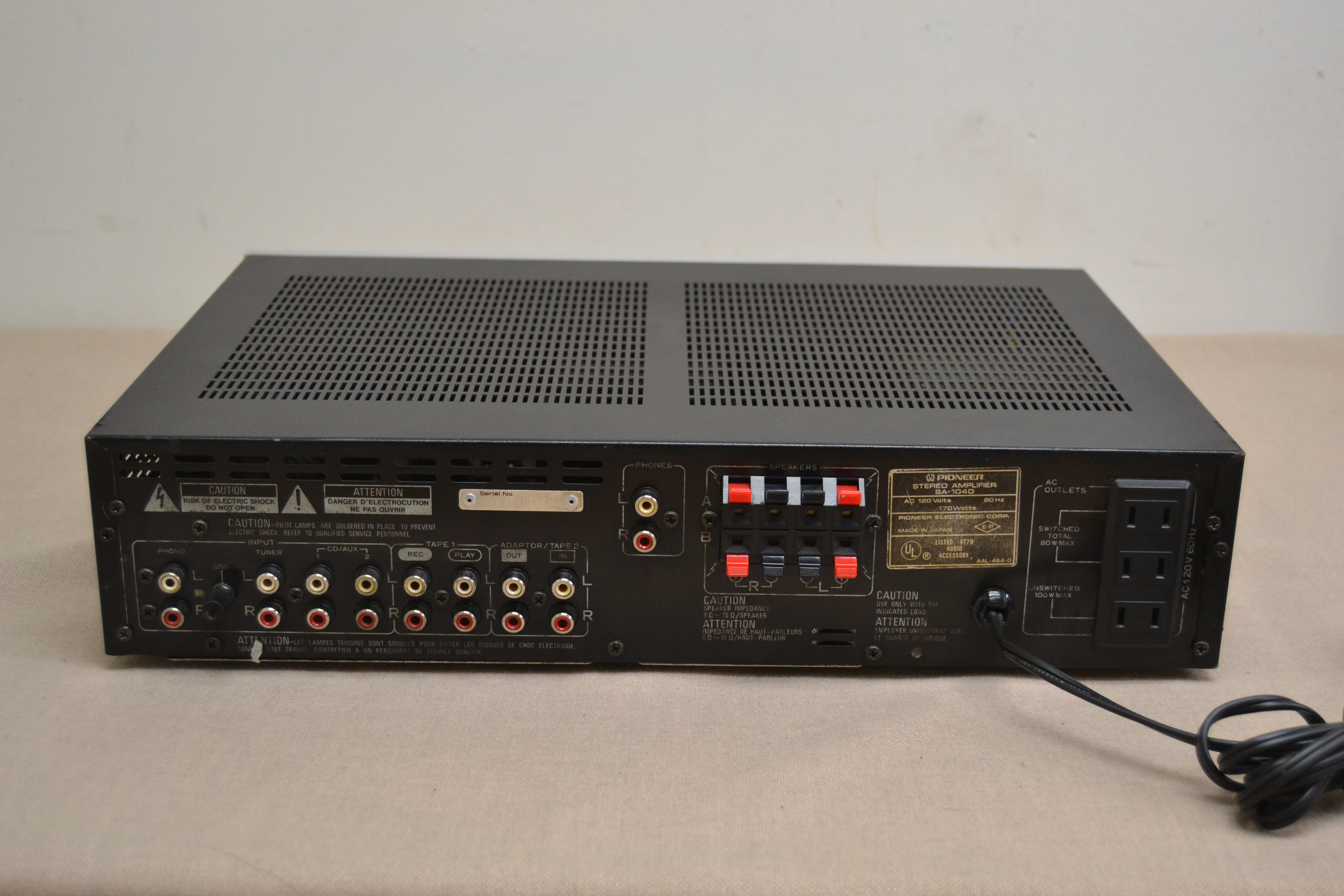 Pioneer SA-1040 Stereo Integrated Amplifier * 100W RMS * 1983 - Image 8