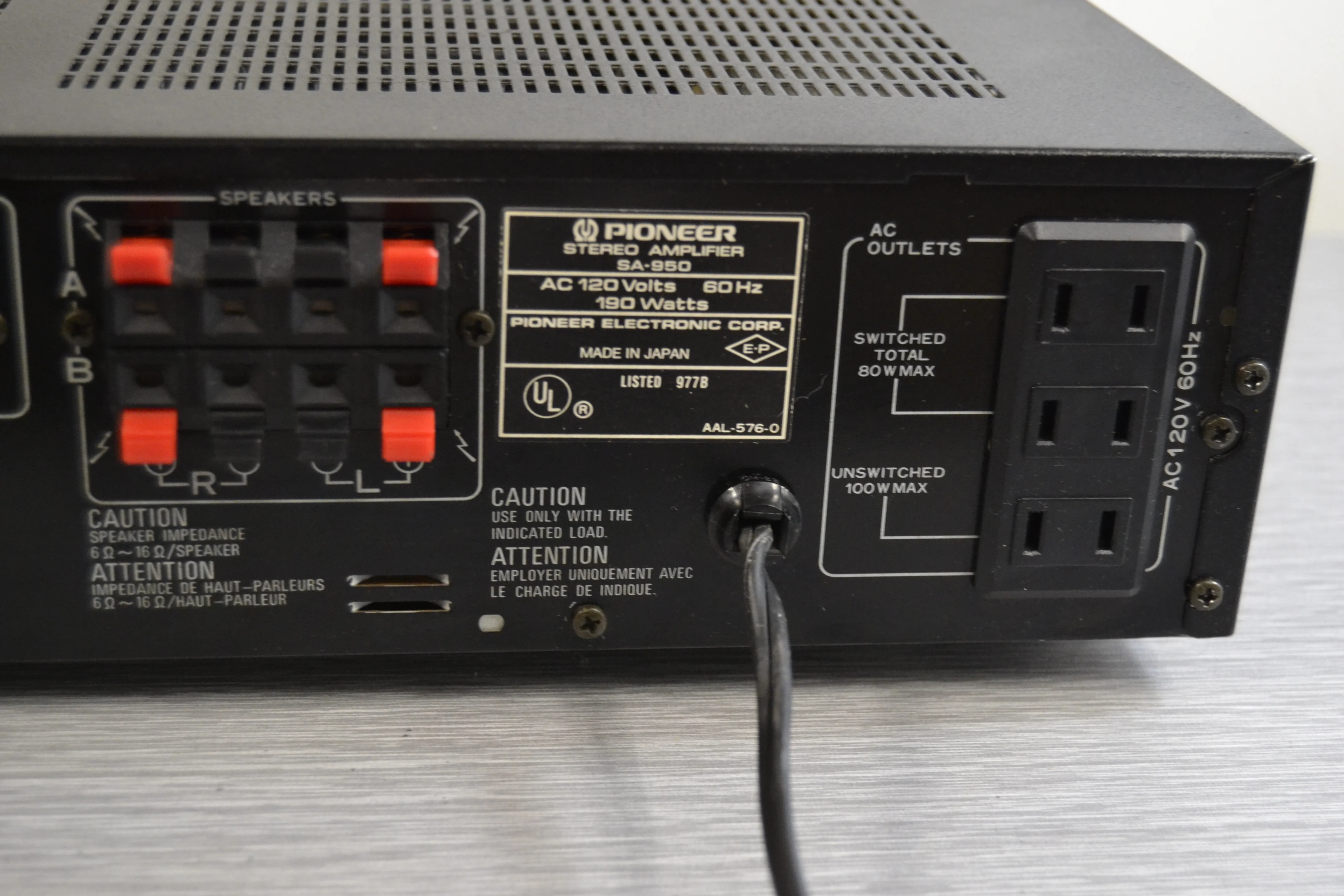 Pioneer SA-950 Stereo Integrated Amplifier * 70W RMS * 1984 - Image 10