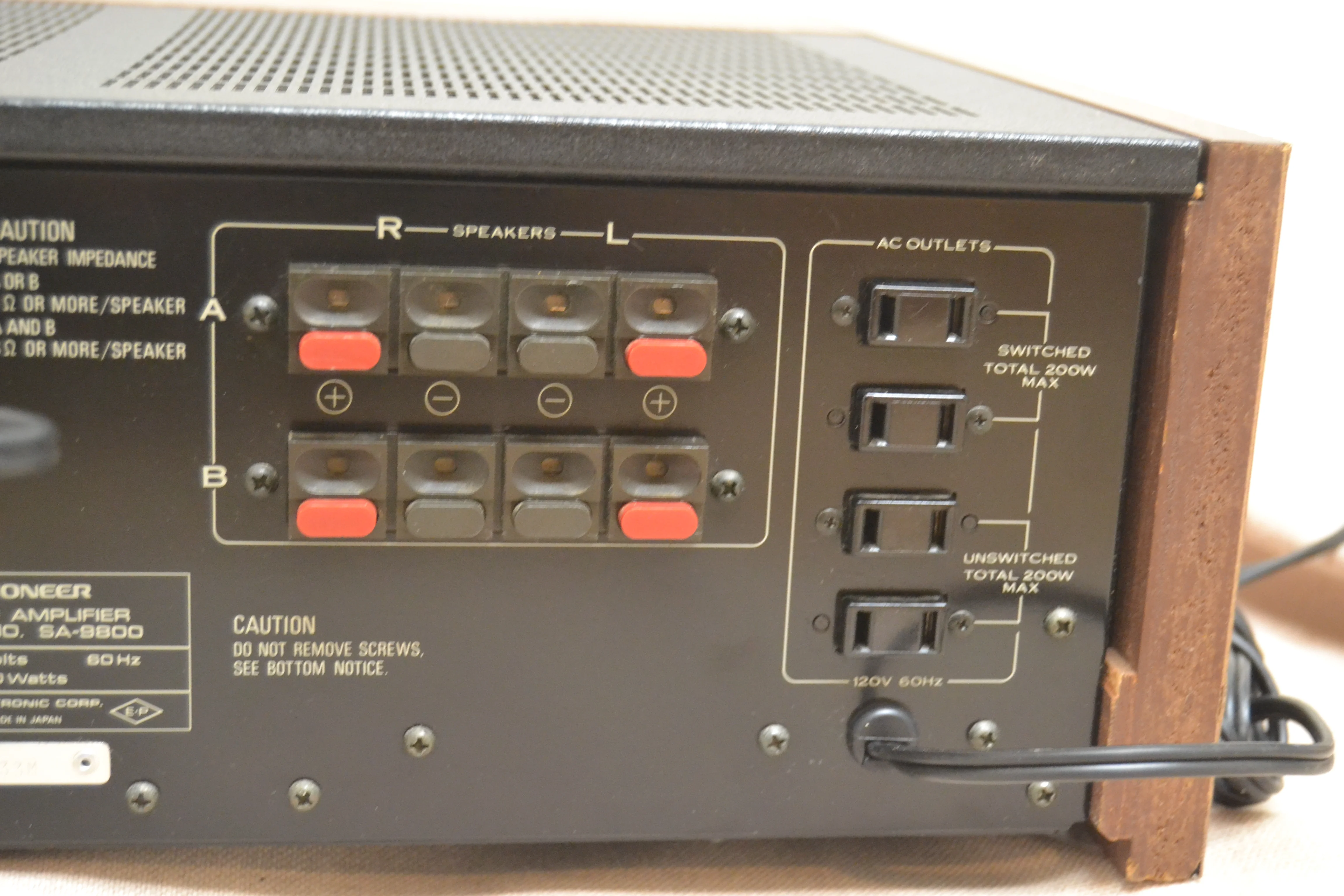 Pioneer SA-9800 Stereo Integrated Amplifier * FULLY RECAPPED * Perfect !! - Image 17