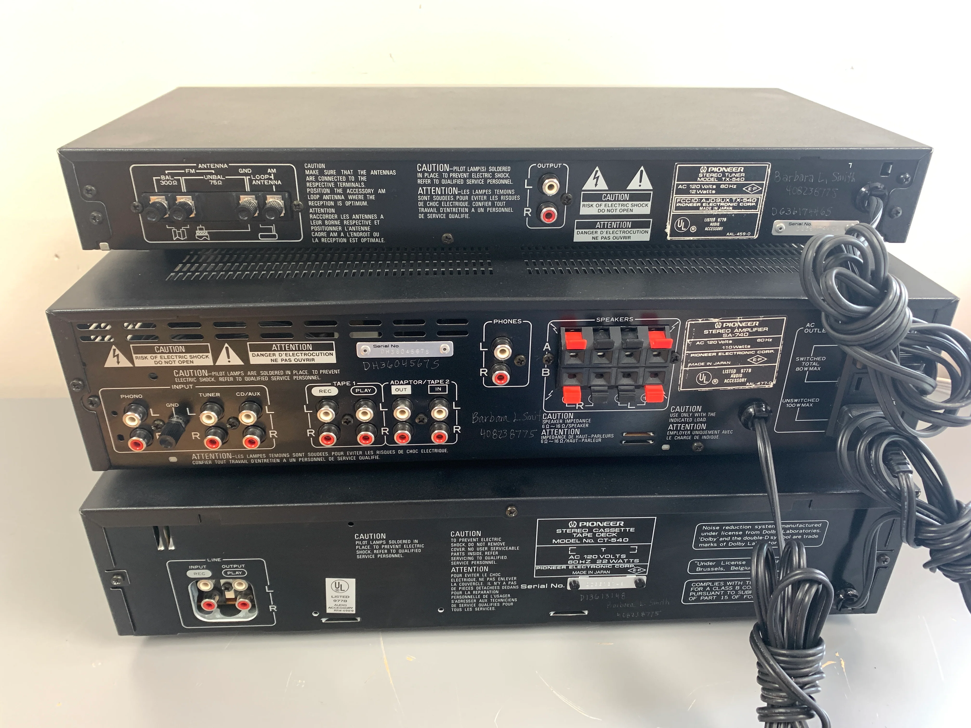 Pioneer Set * SA-740 Integrated Amplifier * TX-540 Tuner * CT-540 Cassette Deck - Image 17