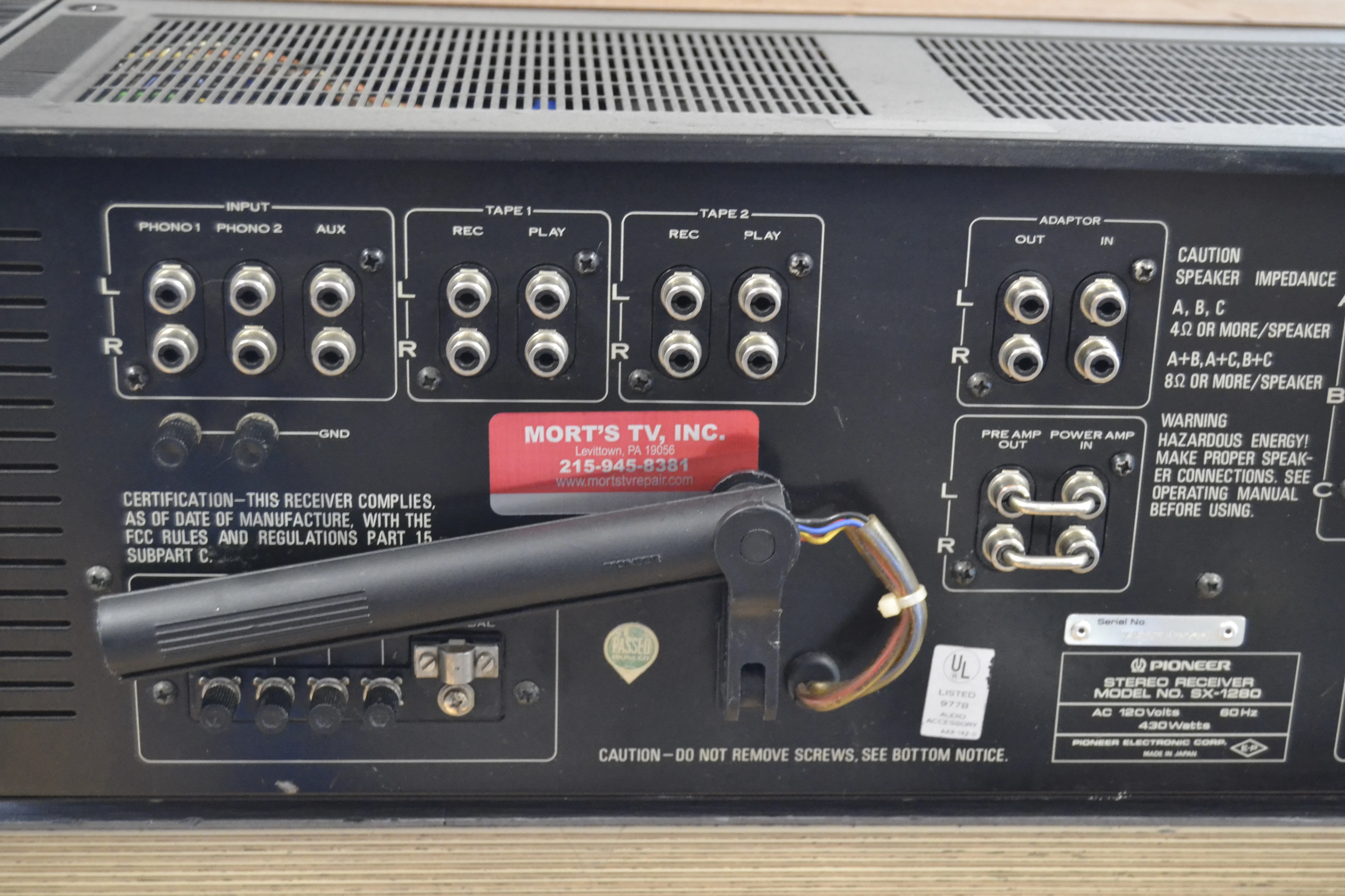 Pioneer SX-1280 Stereo Receiver * Recapped * Power Amp Rebuilt * 185W RMS - Image 13