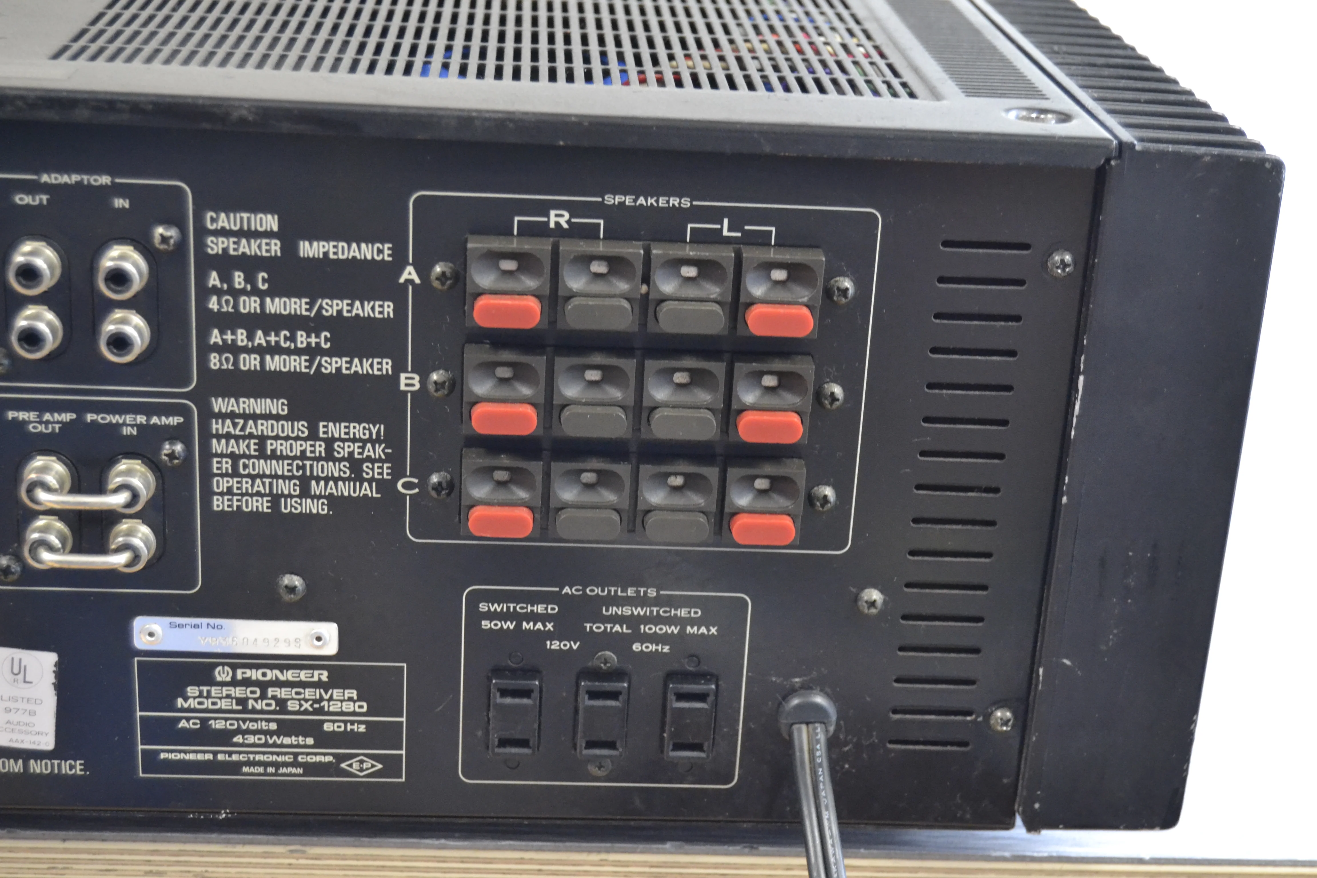 Pioneer SX-1280 Stereo Receiver * Recapped * Power Amp Rebuilt * 185W RMS - Image 15