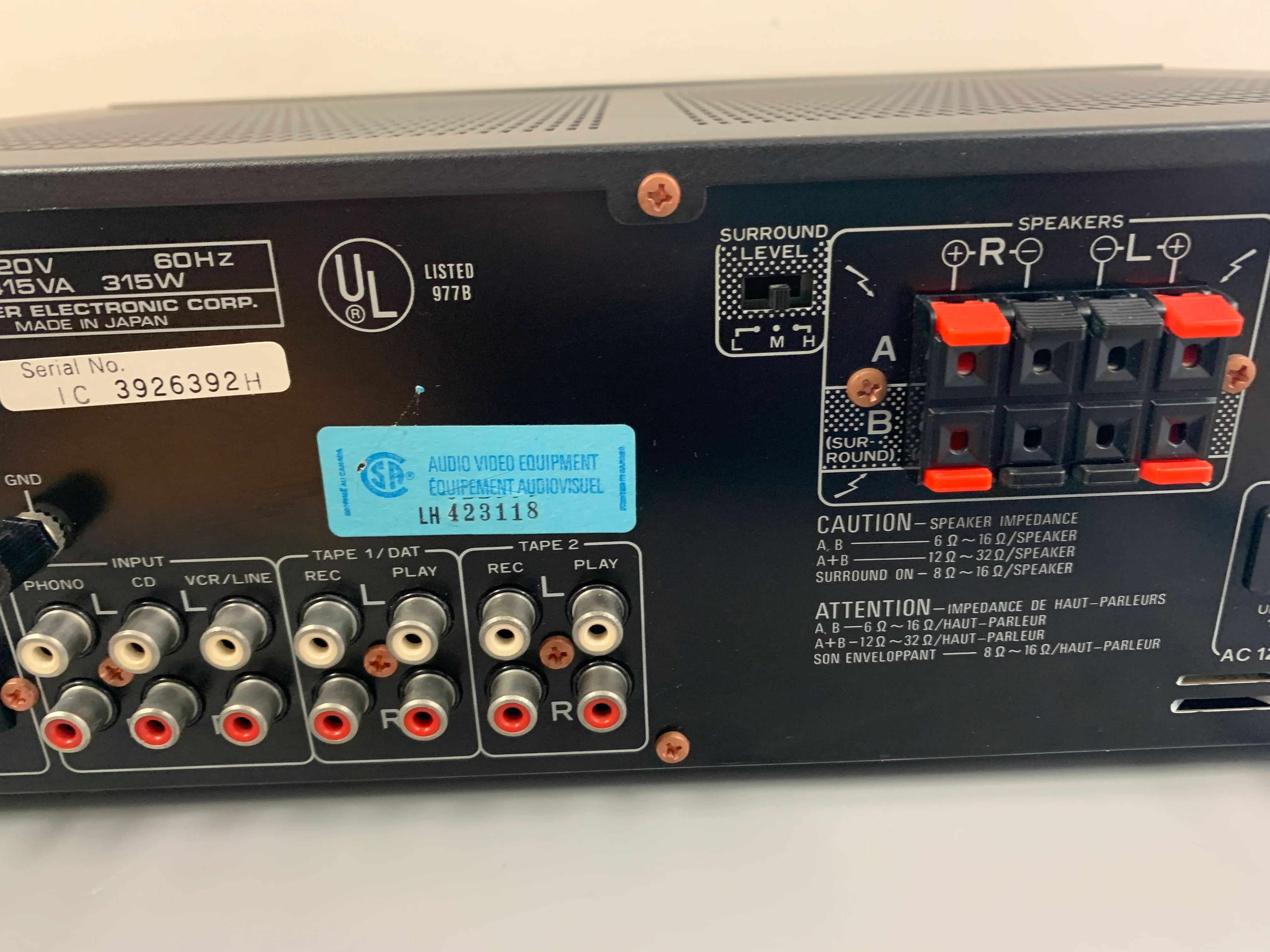 Pioneer SX-2300 AM/FM Stereo Receiver * 1988 - Image 10