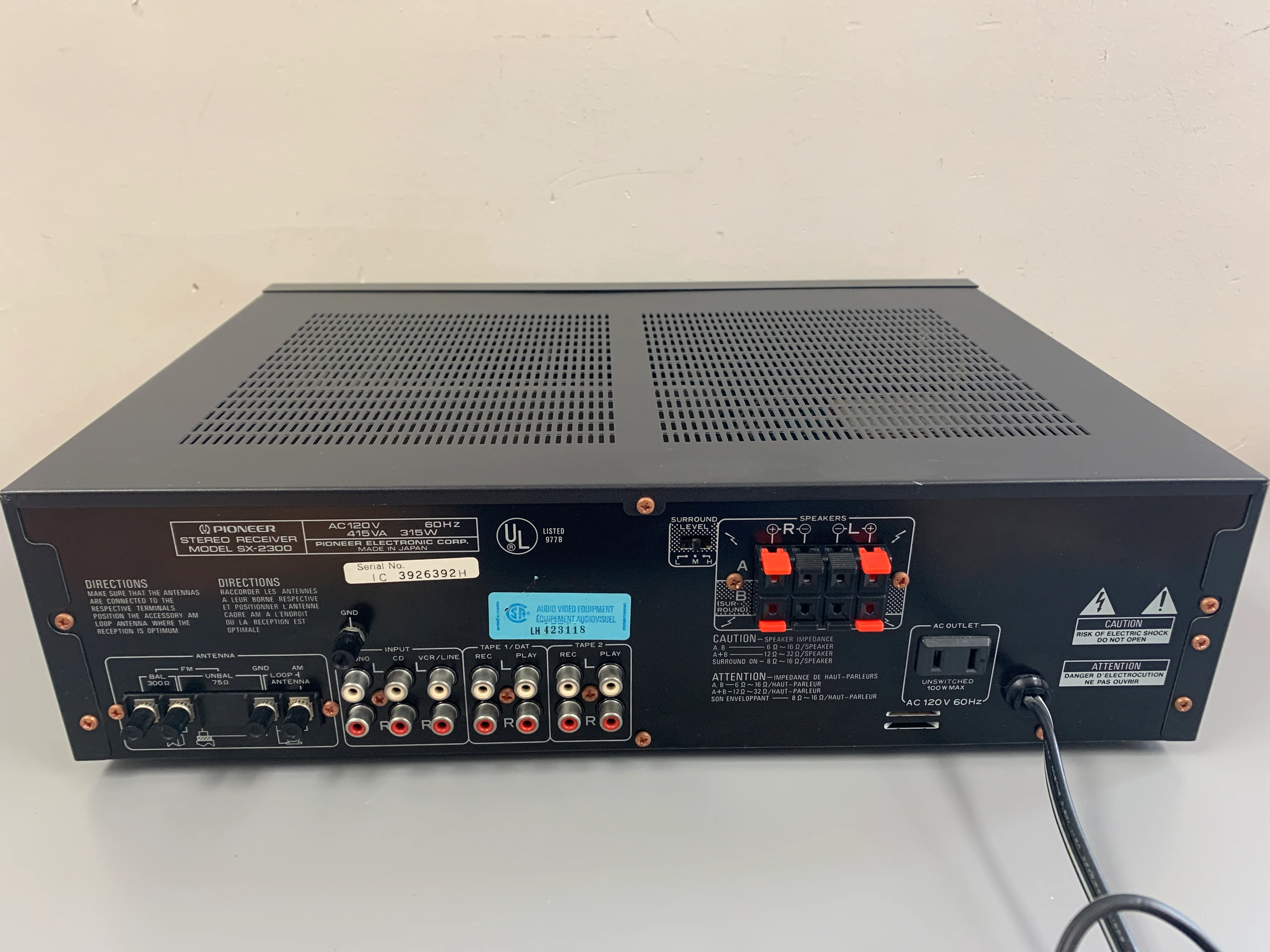 Pioneer SX-2300 AM/FM Stereo Receiver * 1988 - Image 8