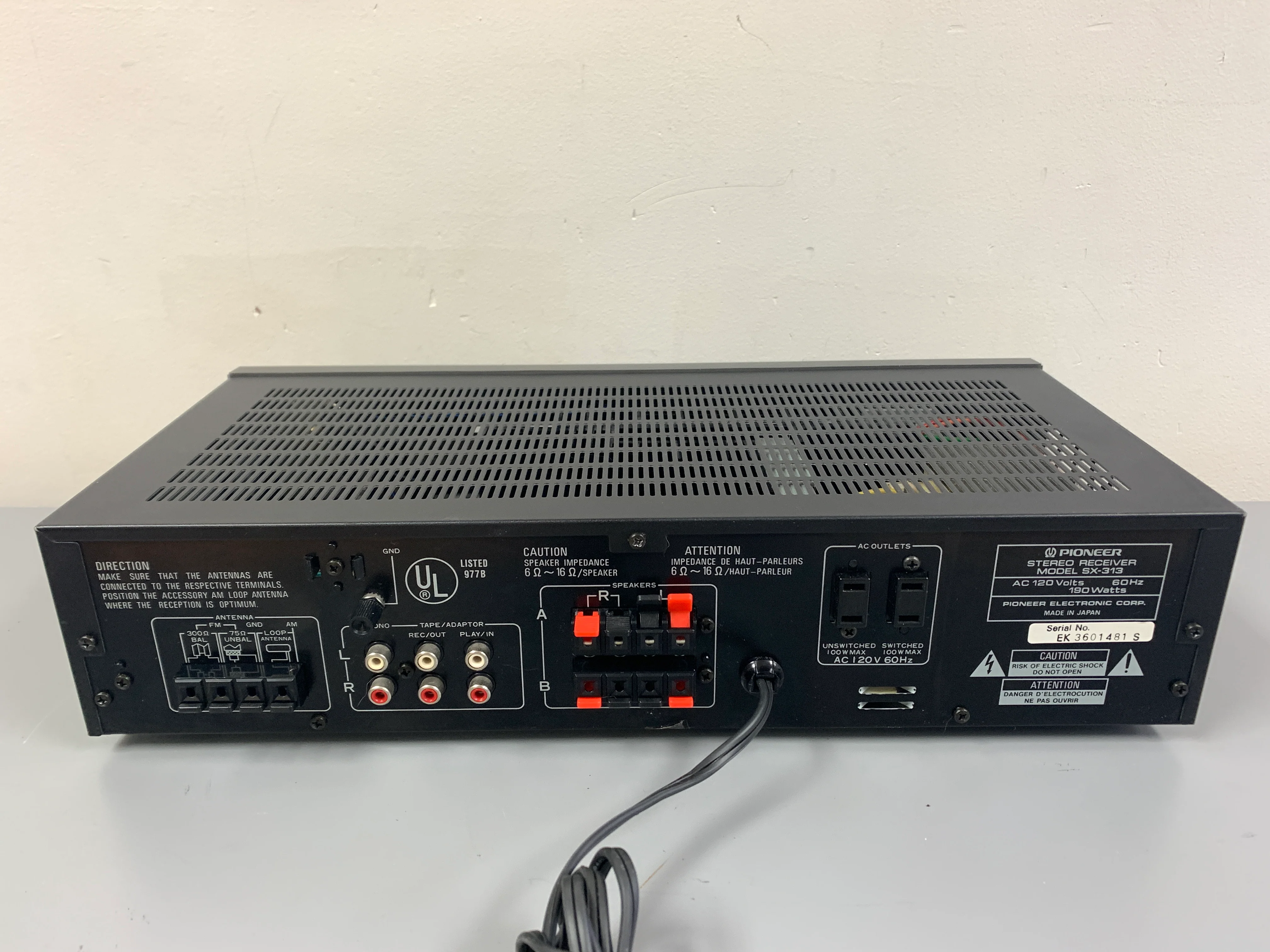 Pioneer SX-313 Stereo Receiver - Image 8