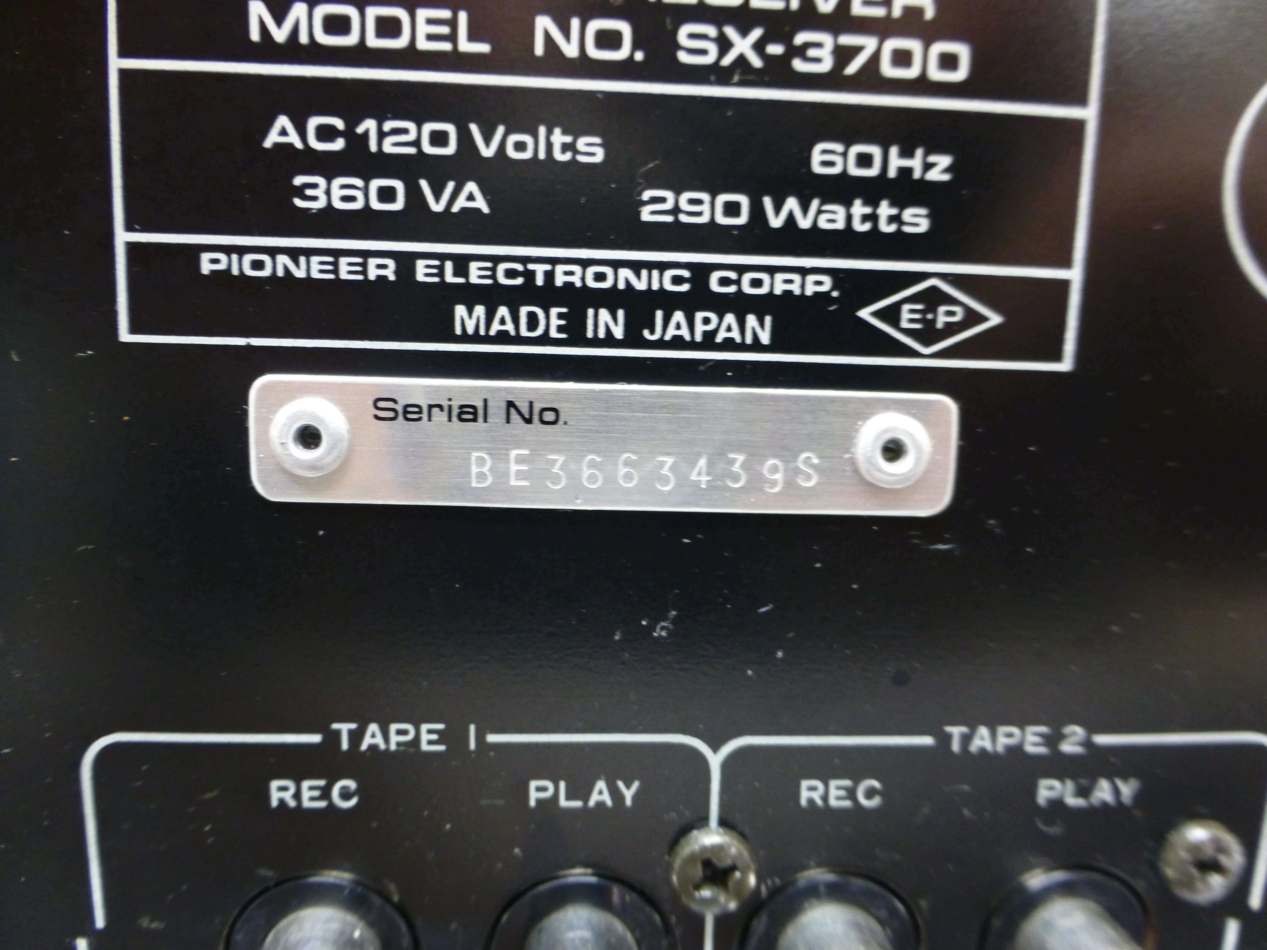 Pioneer SX-3700  AM/FM Stereo Receiver (1980-81) * 45W RMS - Image 13