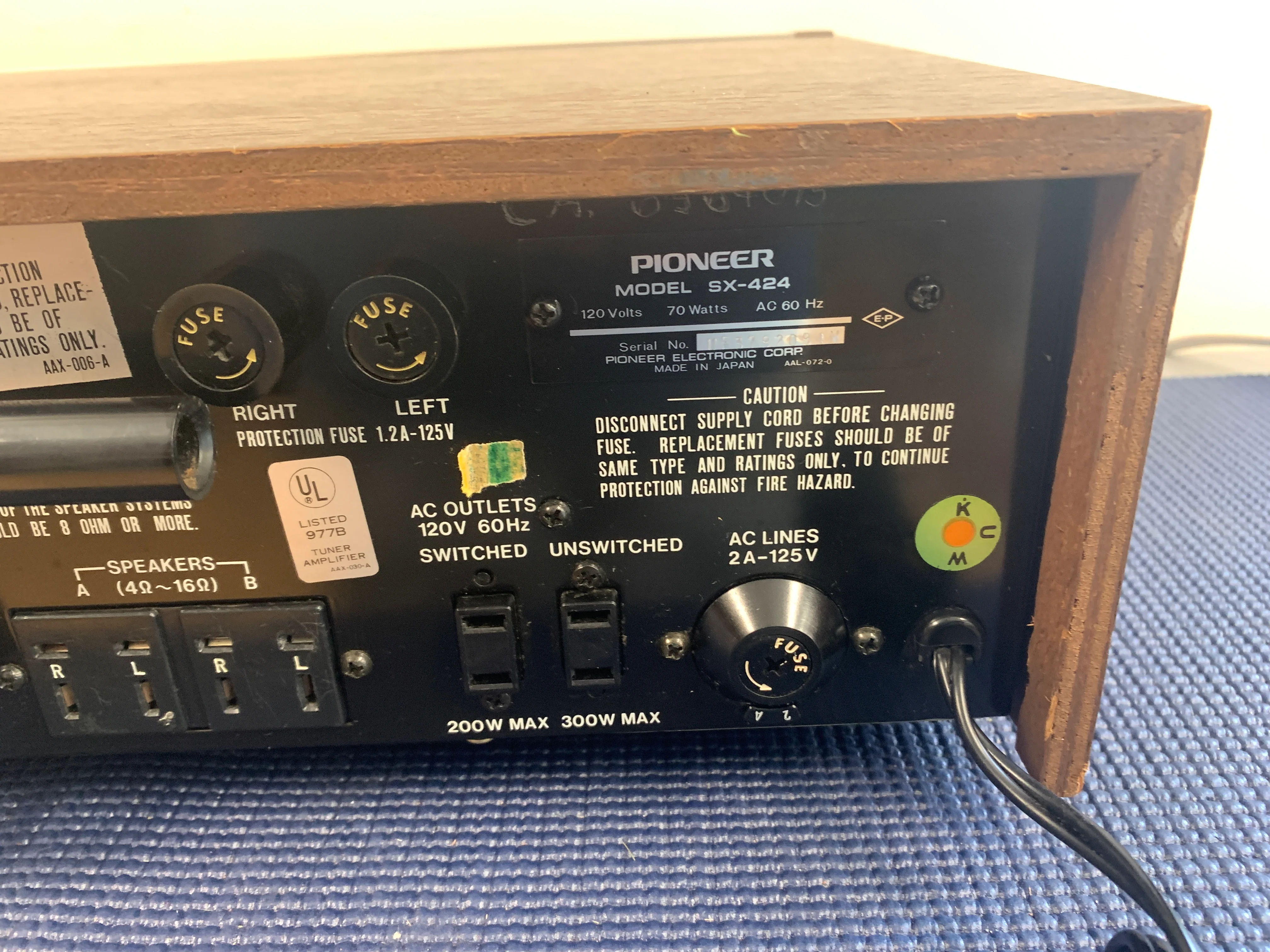 Pioneer SX-424 Stereo Receiver * 1972 - Image 13
