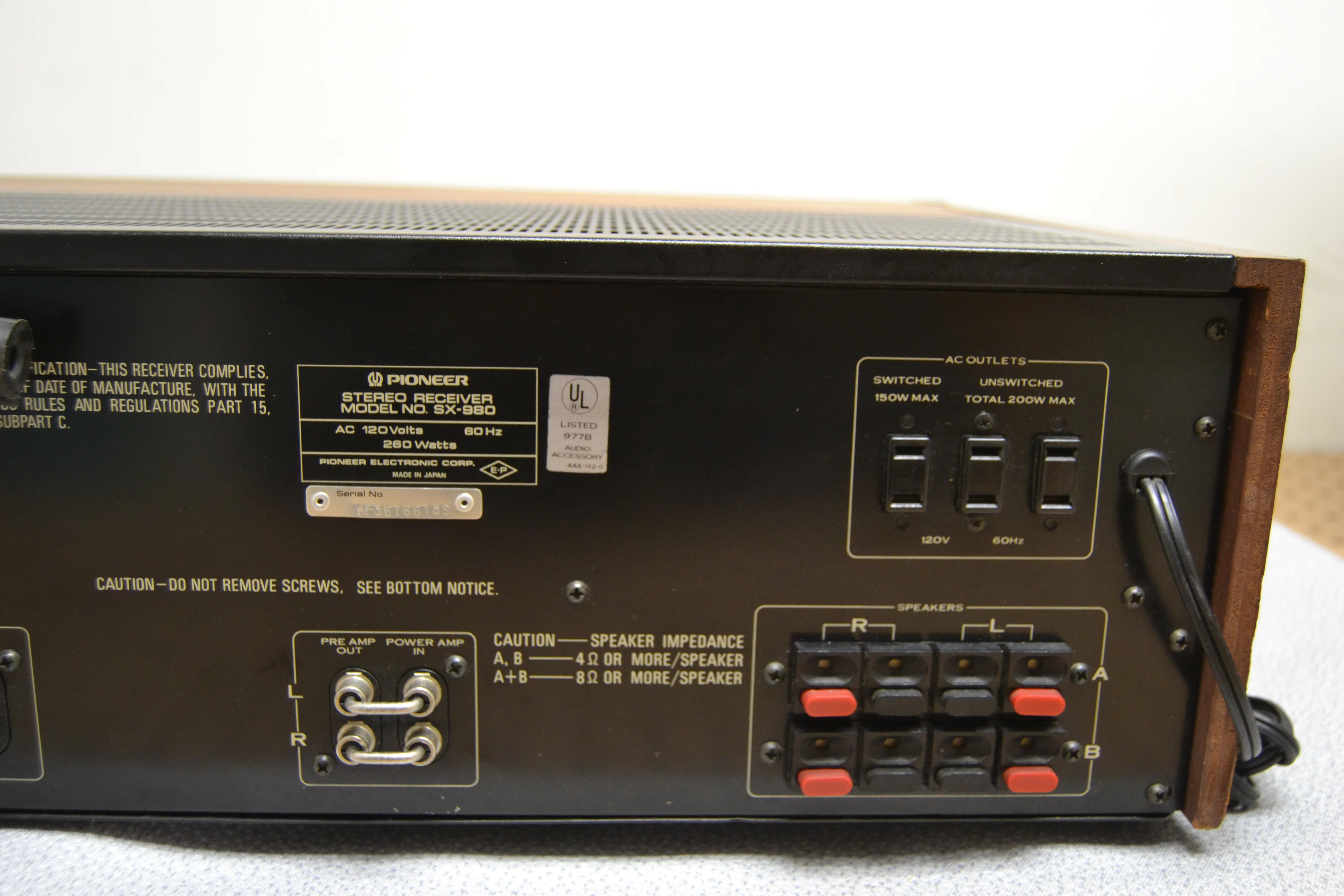 Pioneer SX-980 Stereo Receiver * 80W RMS * Fully Serviced * LED Upgrade - Image 9