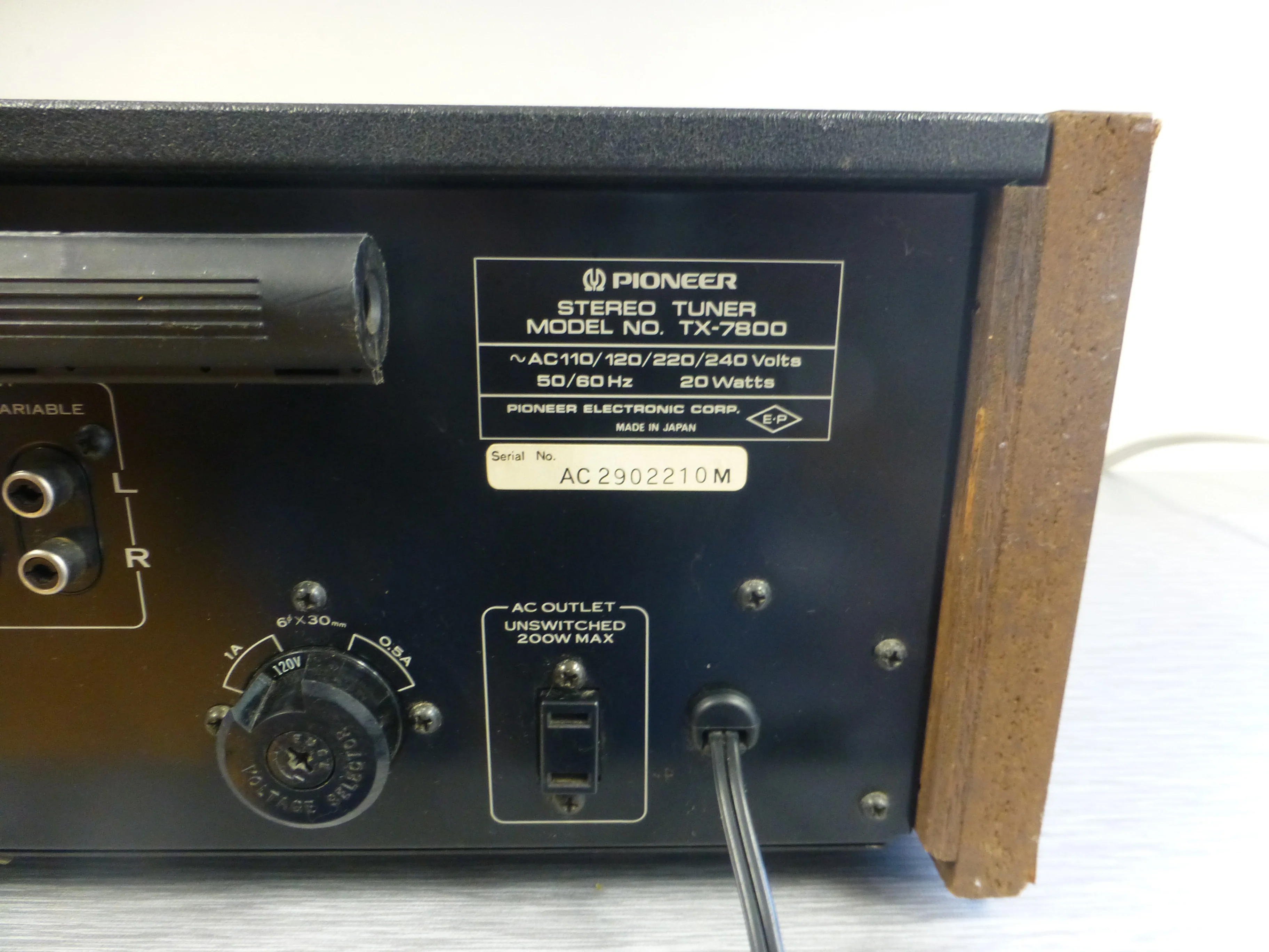 Pioneer TX-7800 AM/FM Stereo Tuner (1979-81) - Image 14