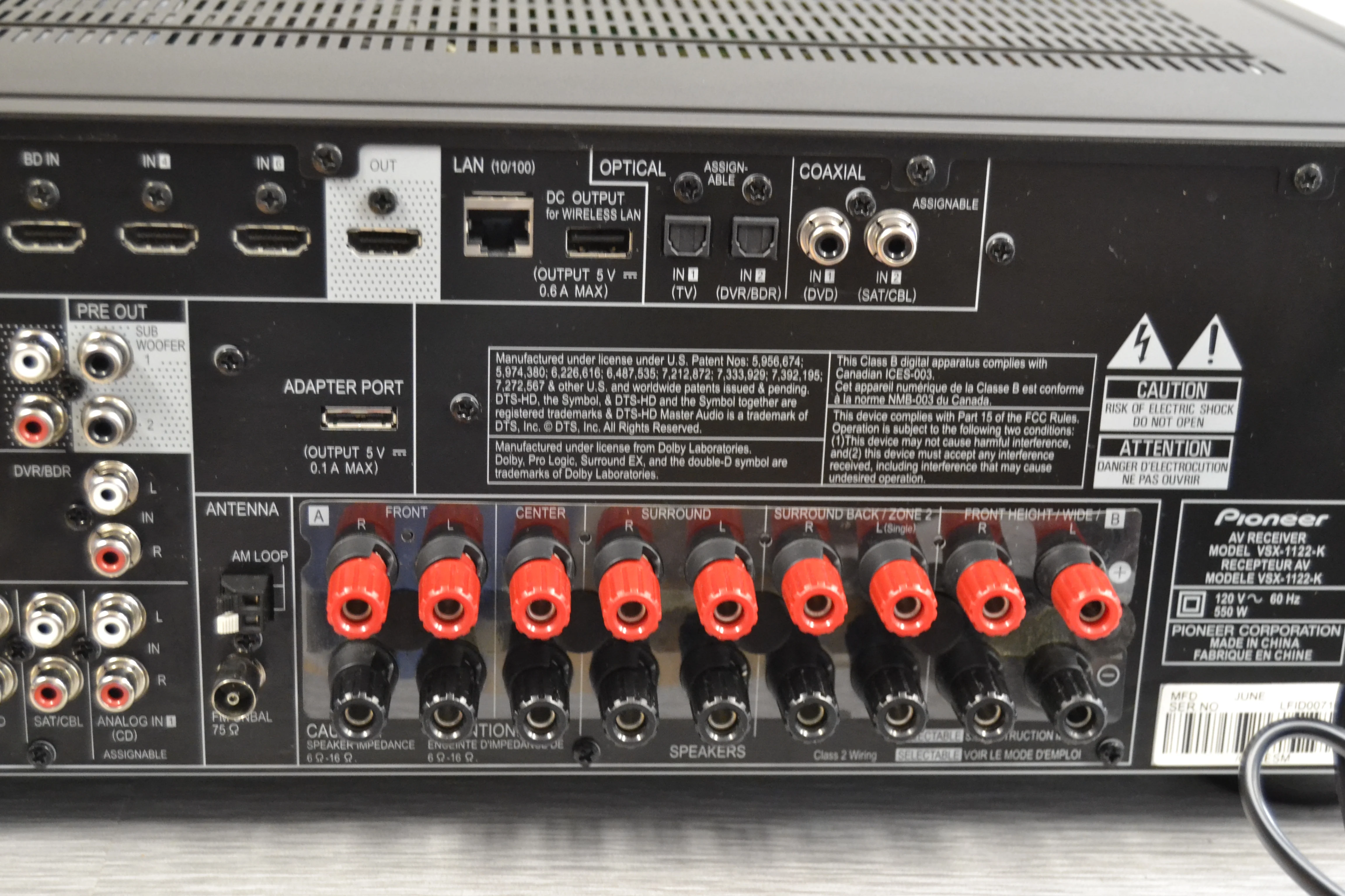 Pioneer VSX-1122K Stereo AV Receiver * 7.1 * 90W RMS - Image 11