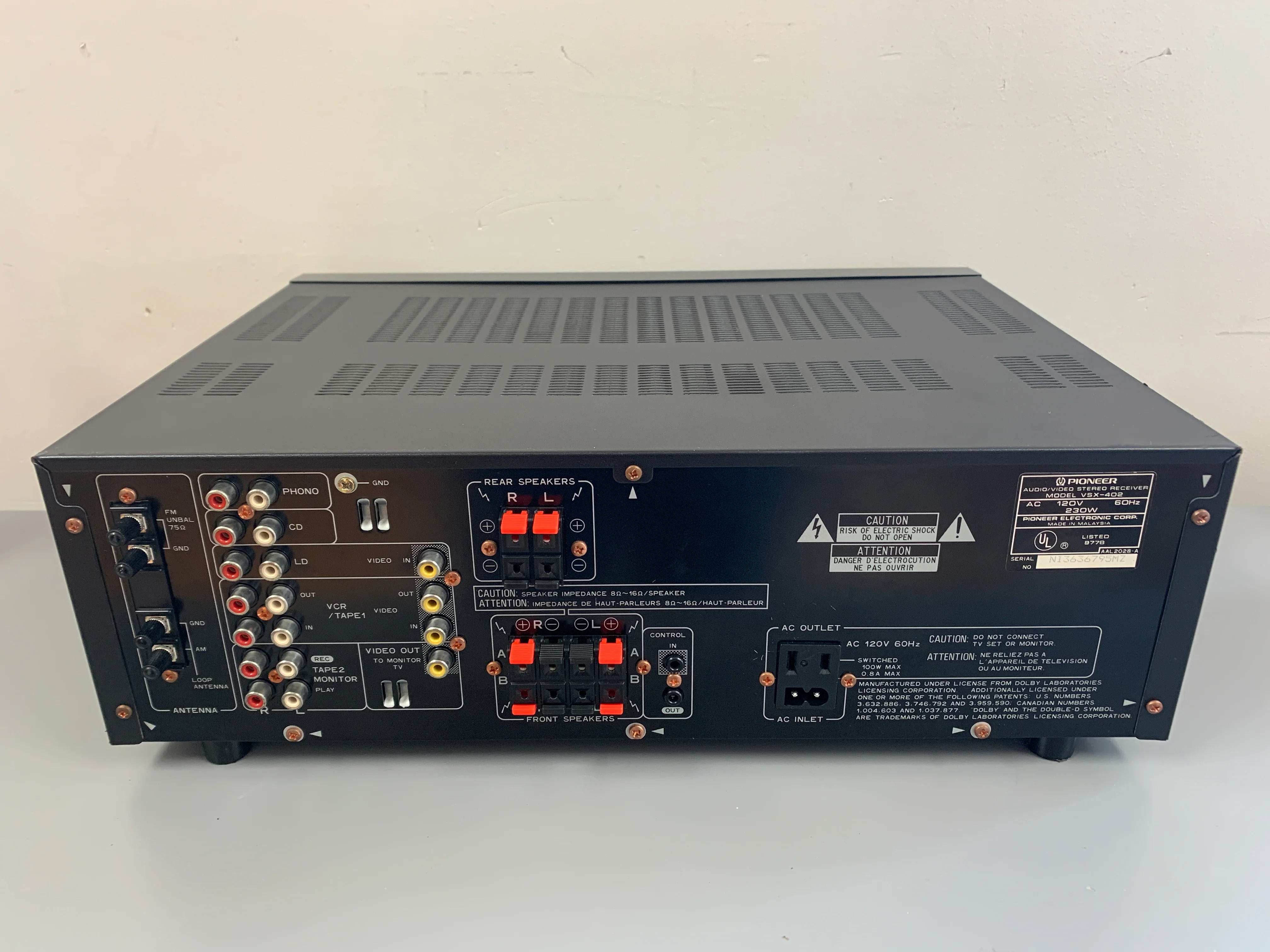 Pioneer VSX-402 Receiver * 1993 - Image 8