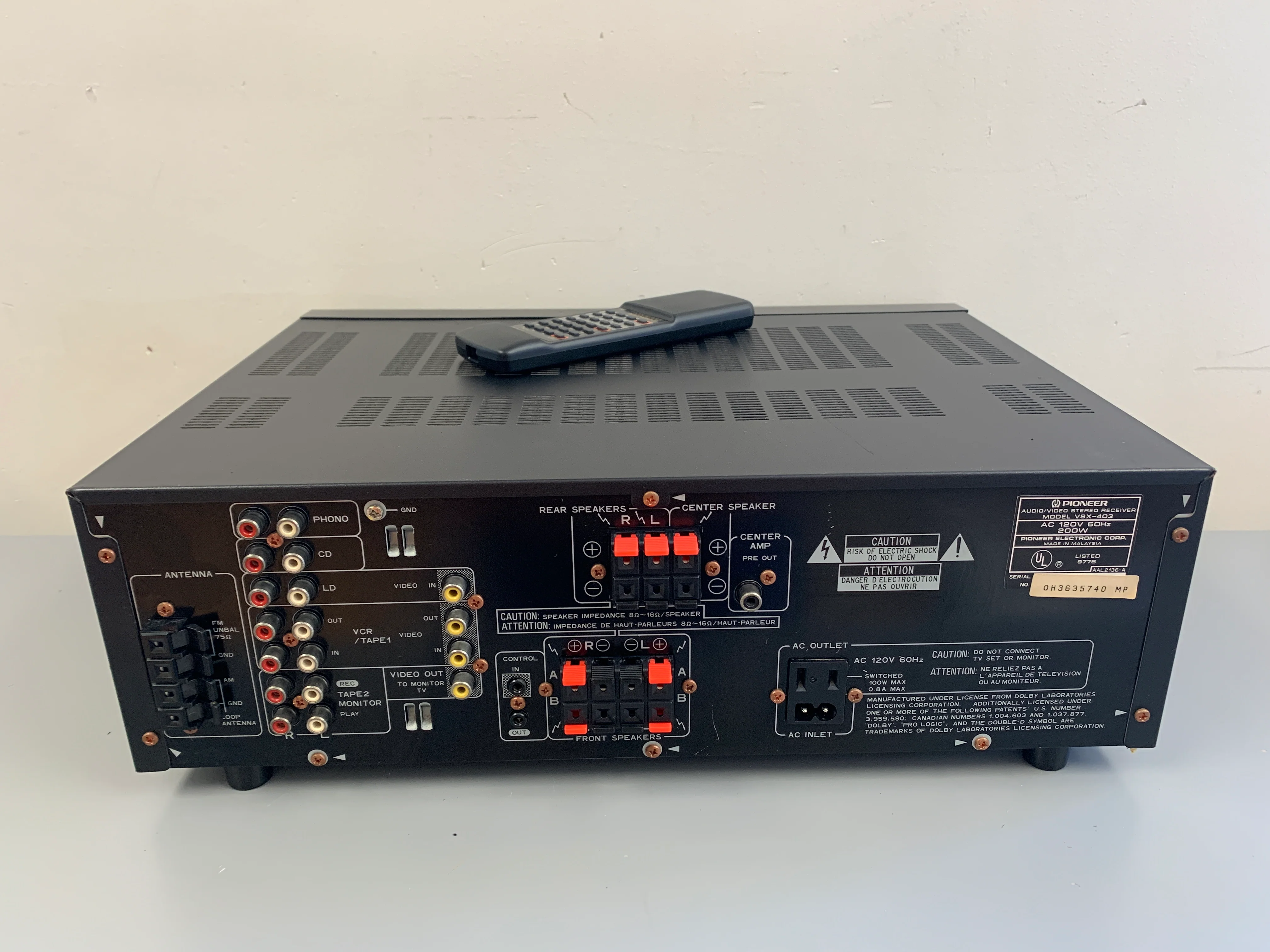 Pioneer VSX-403 Stereo receiver * 1994 * 65W * Remote - Image 8