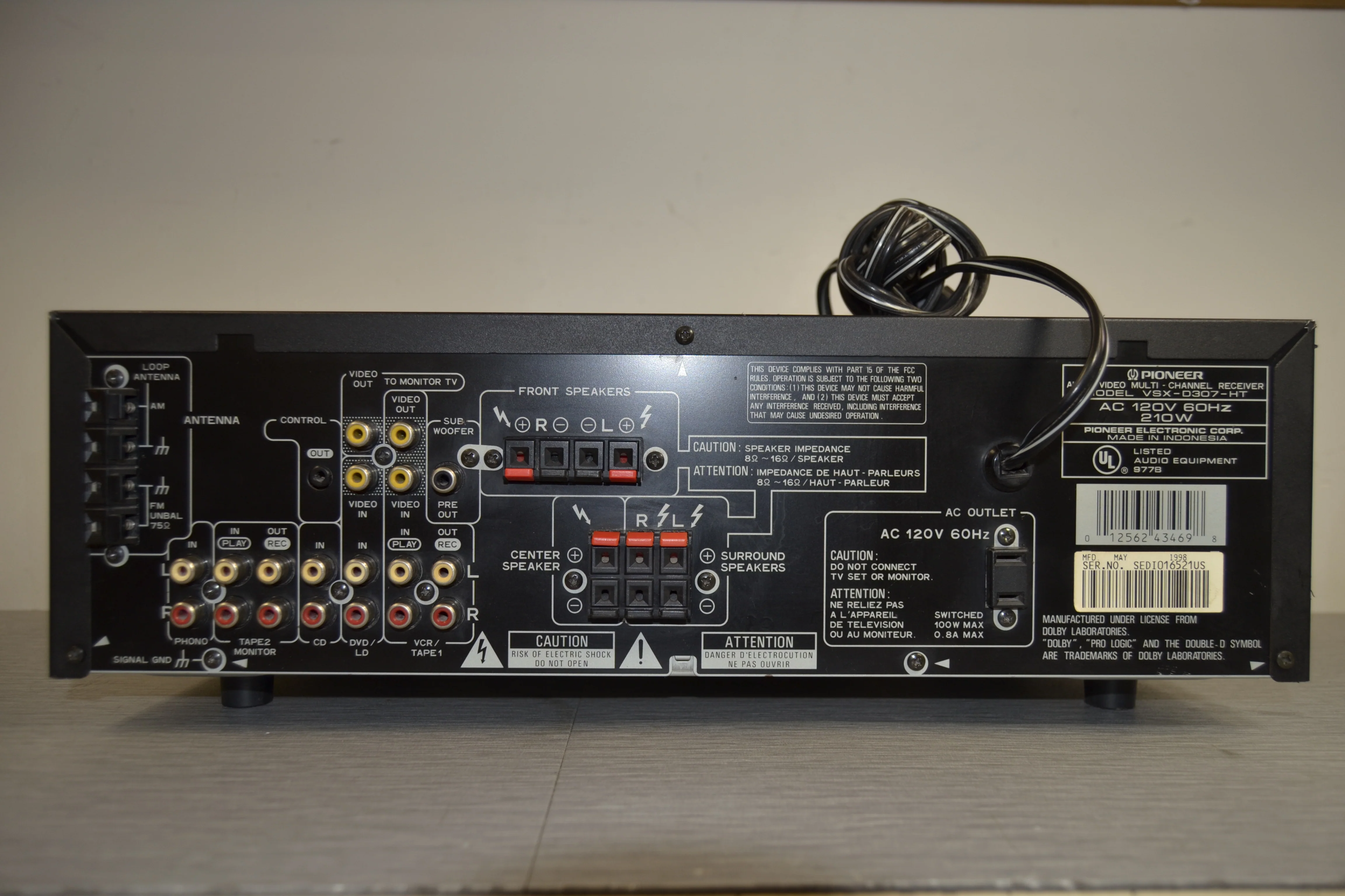 Pioneer VSX-D307 Stereo Receiver - Image 8