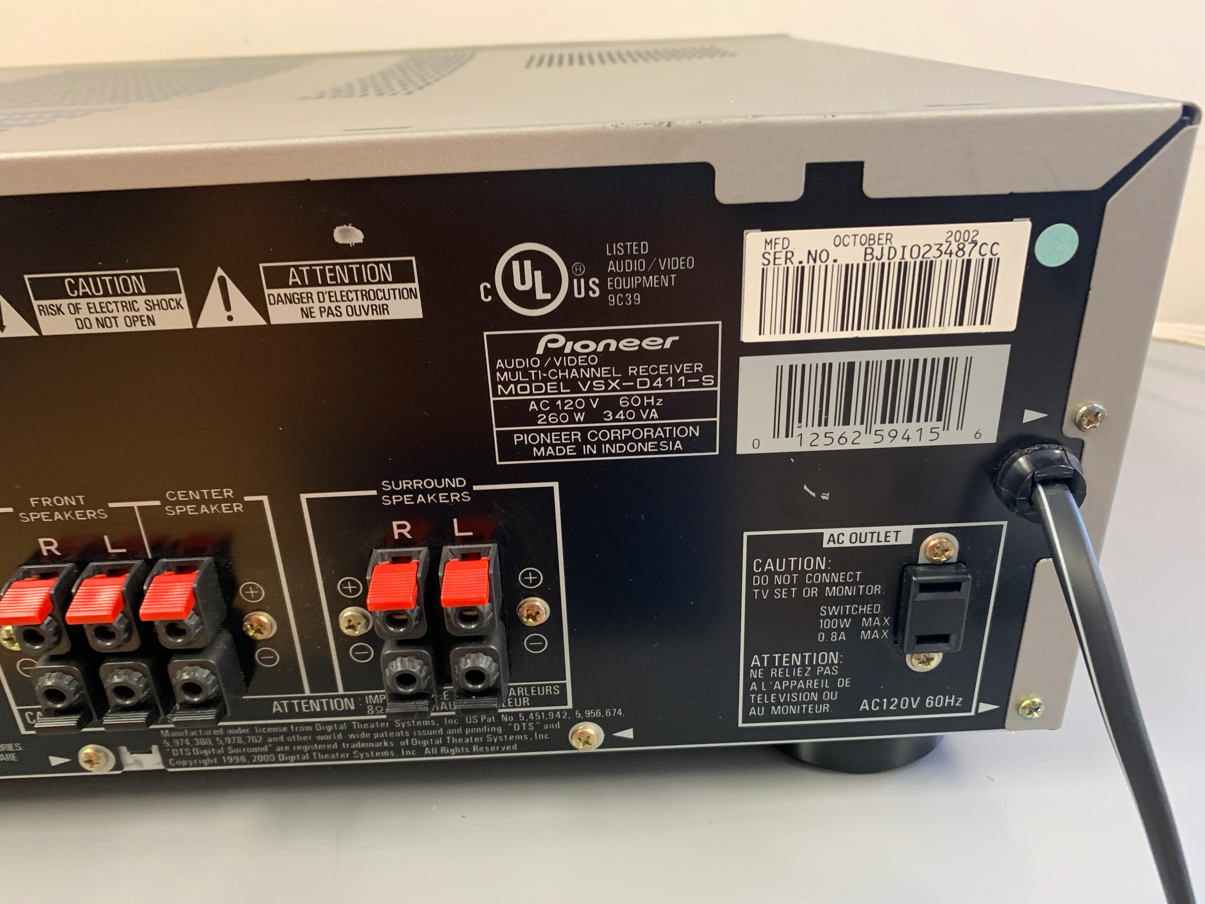 Pioneer VSX-D411 Receiver - Image 11