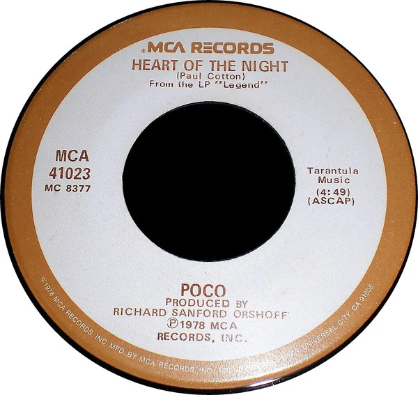 Poco - Heart Of The Night / The Last Goodbye (7", Single, Glo) (Very Good Plus (VG+))