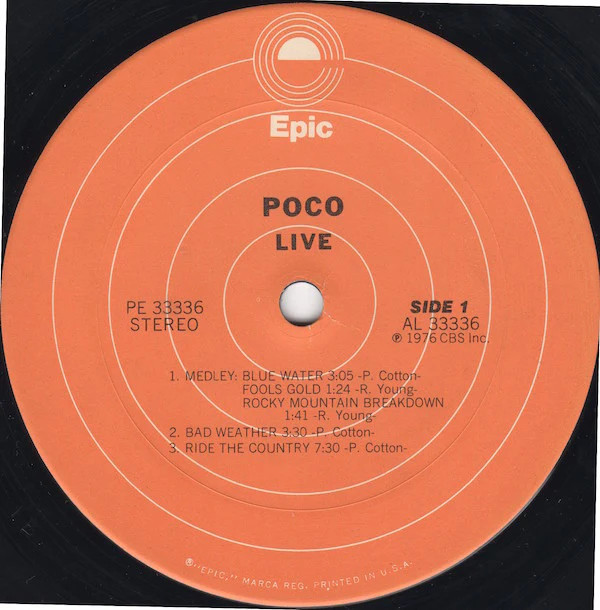 Poco  - Live (LP, Album) (Very Good Plus (VG+)) - Image 2
