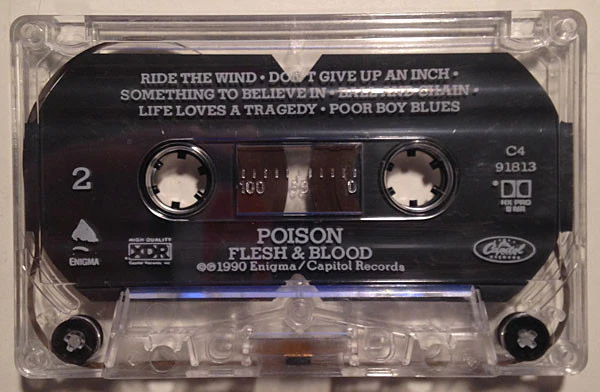 Poison - Flesh & Blood (Cass, Album, Dol) (Very Good Plus (VG+)) - Image 3