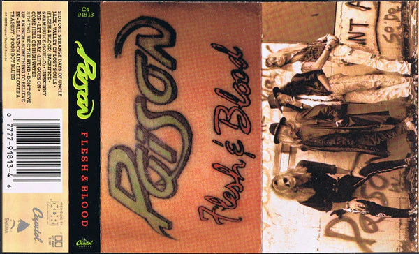 Poison - Flesh & Blood (Cass, Album, Dol) (Very Good Plus (VG+)) - Image 4