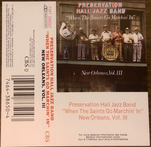 Preservation Hall Jazz Band - When The Saints Go Marching In - New Orleans Vol III (Cass, Album) (Very Good Plus (VG+)) - Image 2