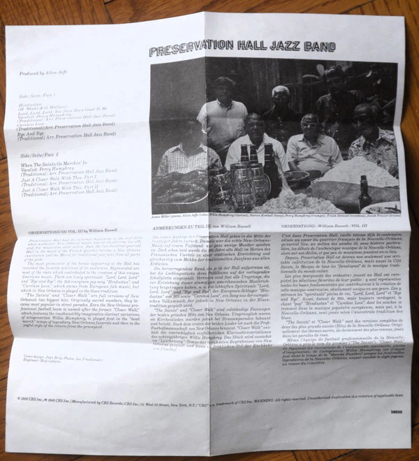 Preservation Hall Jazz Band - When The Saints Go Marching In - New Orleans Vol III (Cass, Album) (Very Good Plus (VG+)) - Image 5
