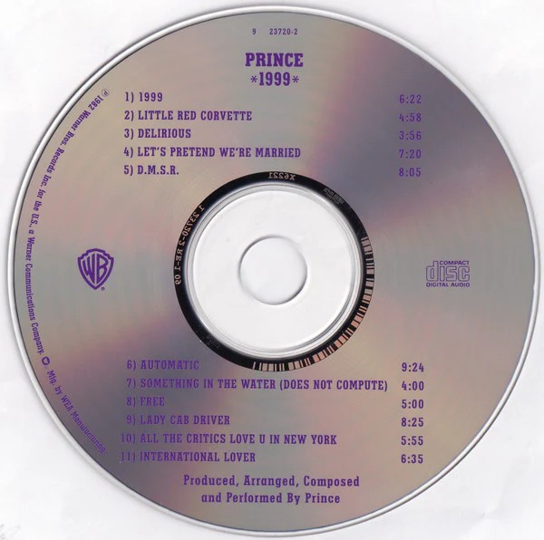 Prince - 1999 (CD, Album, RE, WEA) (Very Good Plus (VG+)) - Image 3