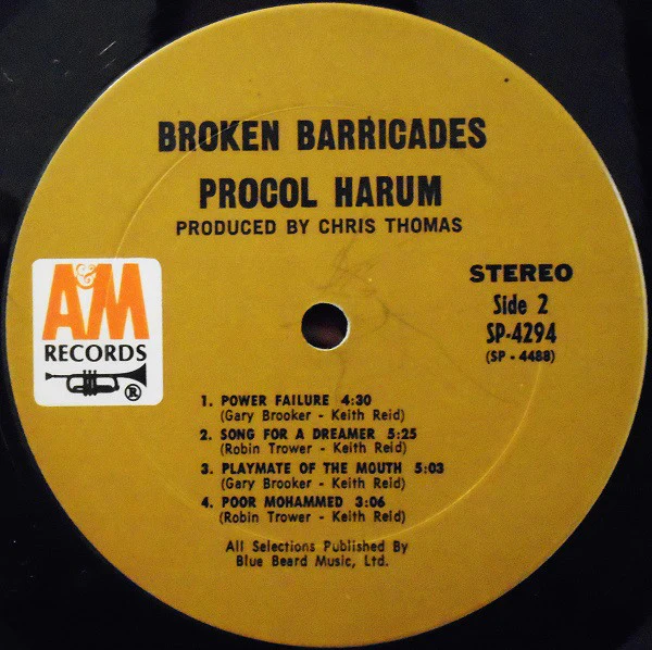 Procol Harum - Broken Barricades (LP, Album, Pit) (Very Good Plus (VG+)) - Image 5