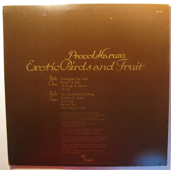 Procol Harum - Exotic Birds And Fruit (LP, Album, San) (Very Good (VG)) - Image 2