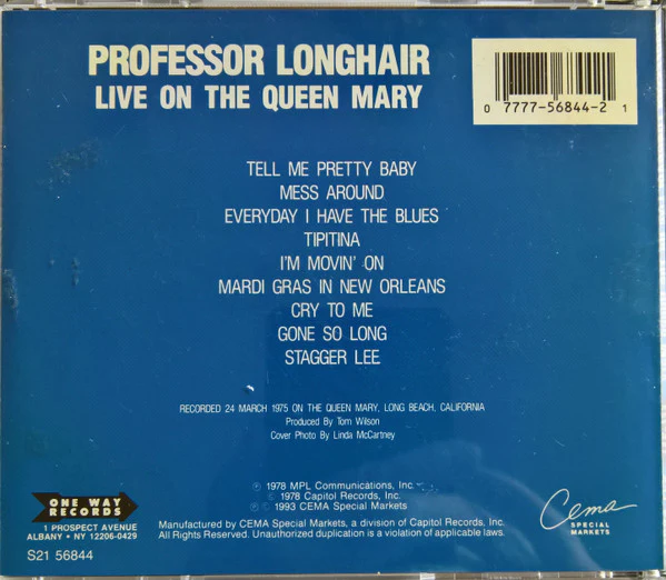Professor Longhair - Live On The Queen Mary (CD, Album) (Very Good Plus (VG+)) - Image 5