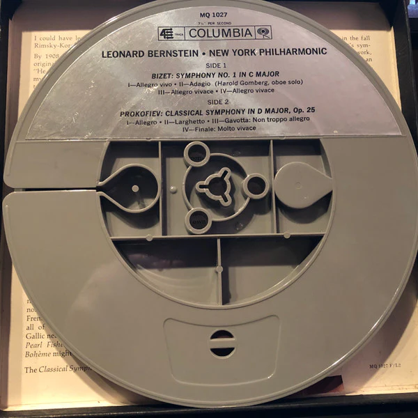 Prokofiev* / Bizet* - Leonard Bernstein, New York Philharmonic - Classical Symphony / Symphony In C (Reel, 4tr Stereo, 7" Reel, Album) (Very Good Plus (VG+)) - Image 3