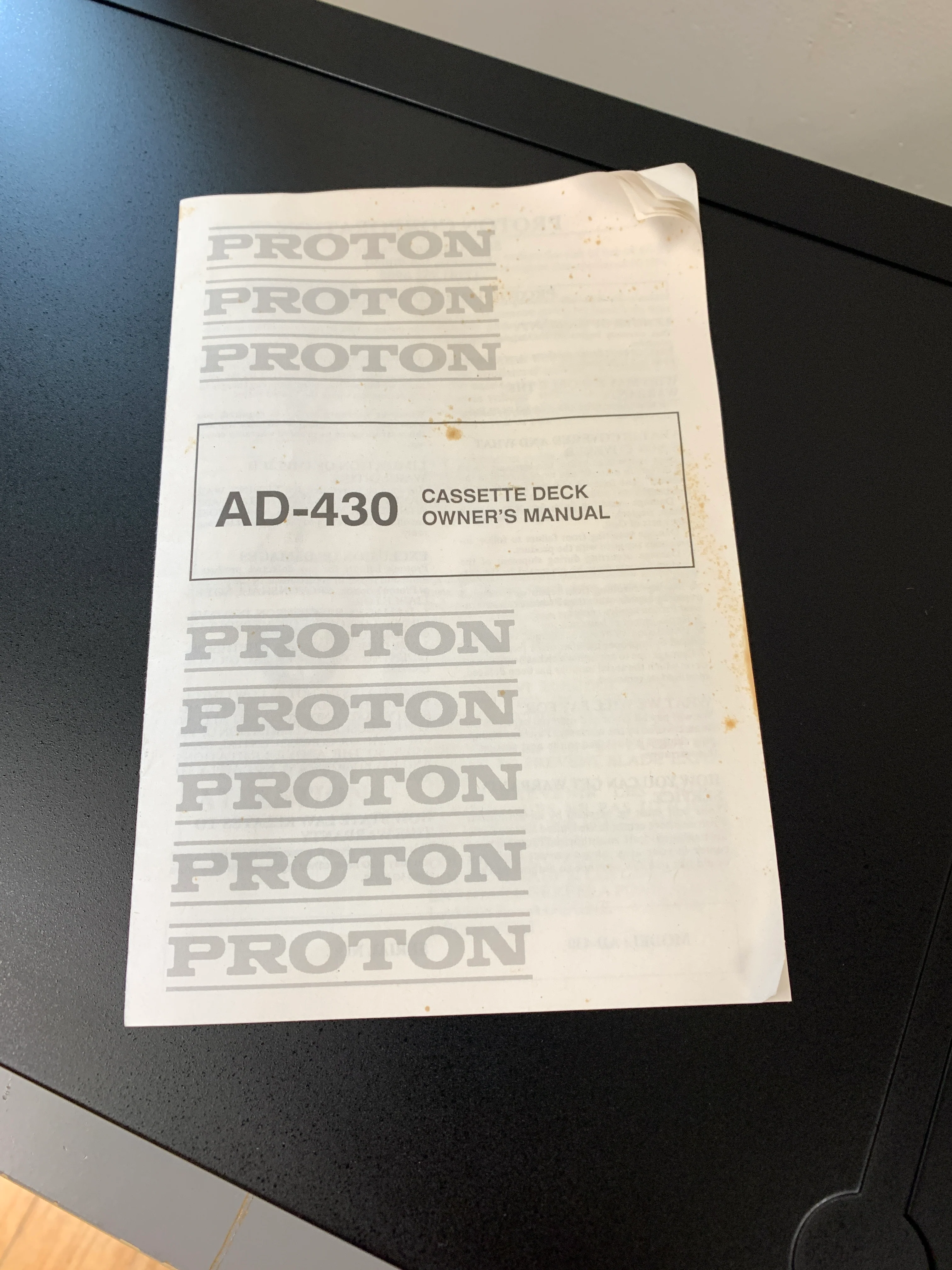 Proton AD430 Single Cassette Deck * Manual * Box - Image 16