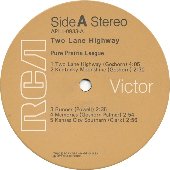Pure Prairie League - Two Lane Highway (LP, Album, Ind) (Very Good Plus (VG+)) - Image 3