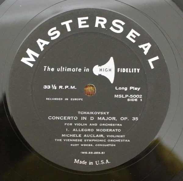 Pyotr Ilyich Tchaikovsky - Michèle Auclair, Tonkünstler Orchestra - Concerto In D Major, Op.35 (LP, Album) (Very Good Plus (VG+)) - Image 3